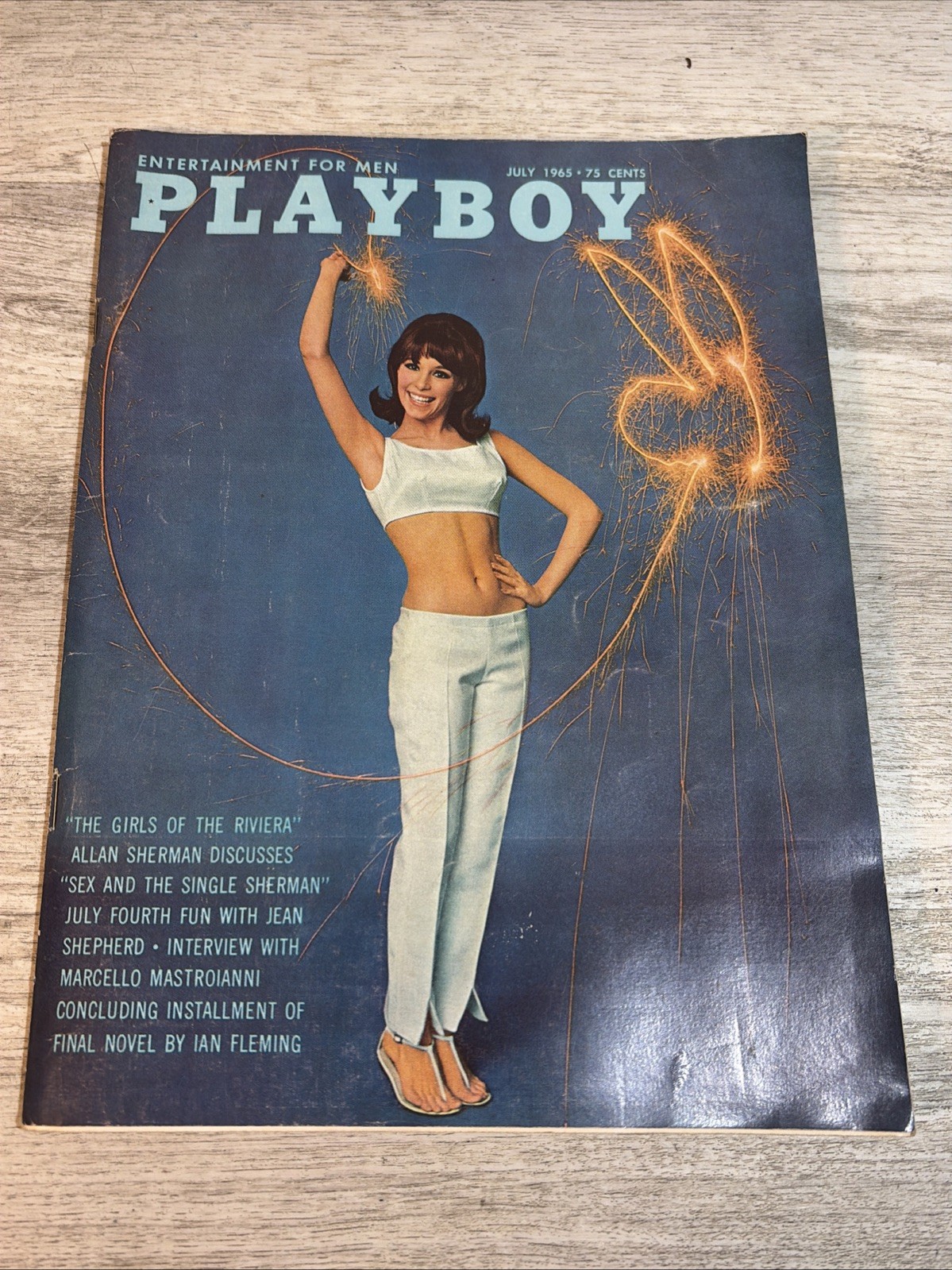 Vintage Playboy Magazine July 1965 w/Centerfold Riviera Girls
