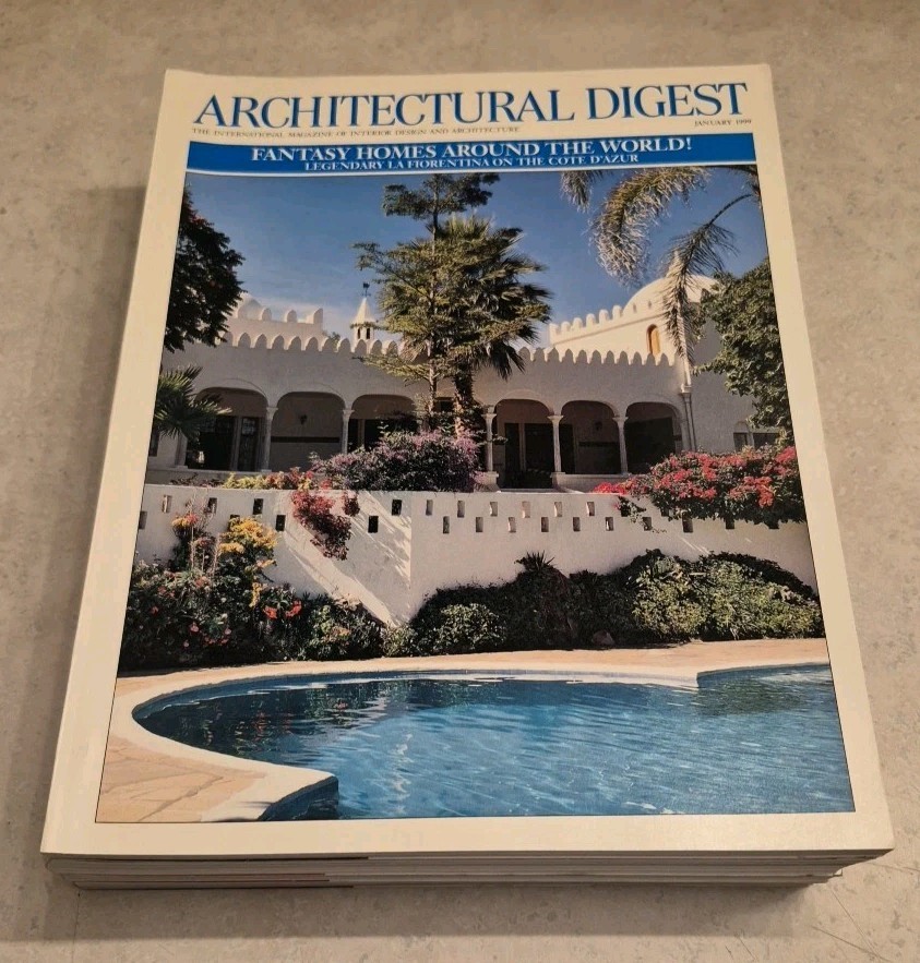 Lot of 4 Architectural Digest Magazines 1999 Conde Nast Publication