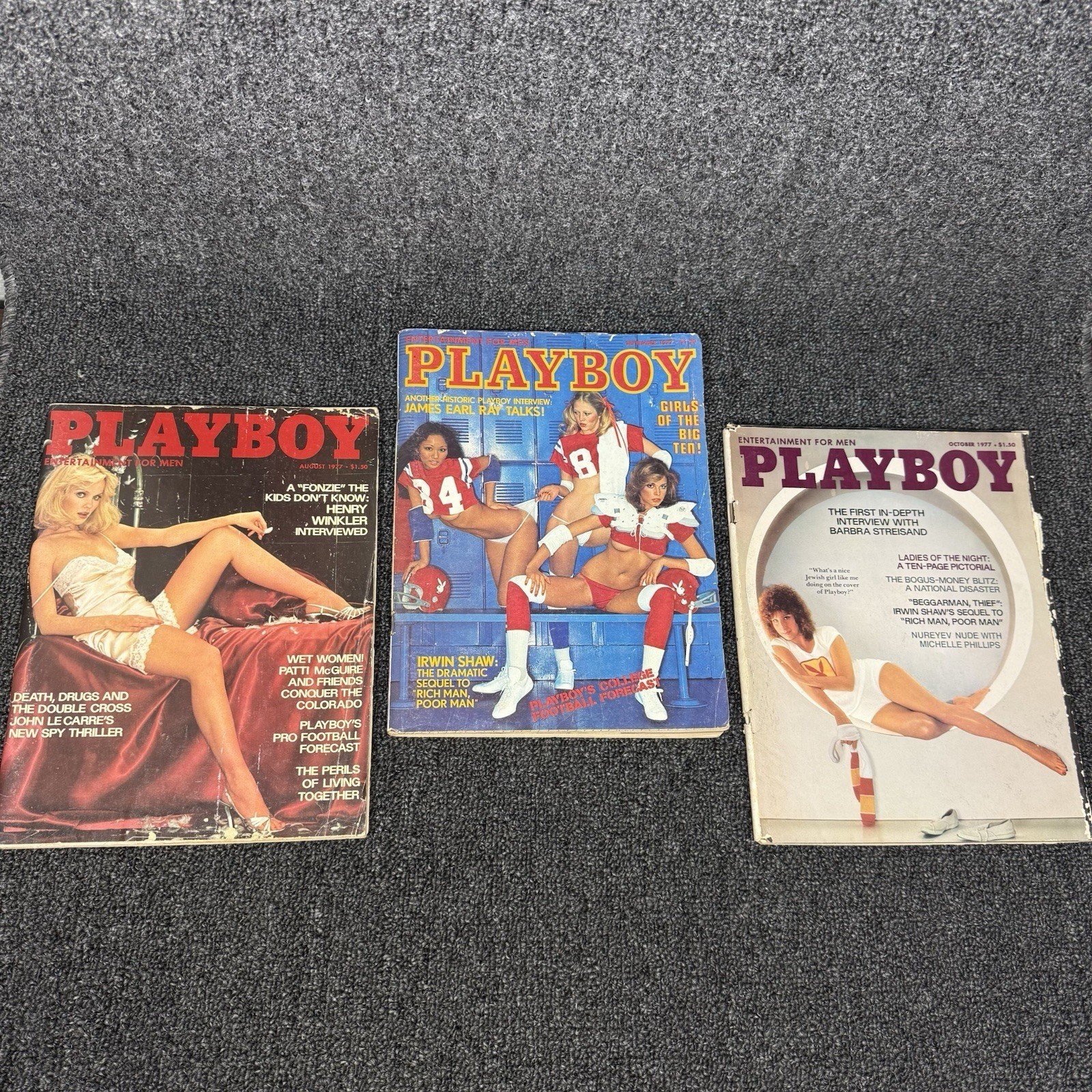 Lot Of 3 Playboy Magazine 1977 August September October