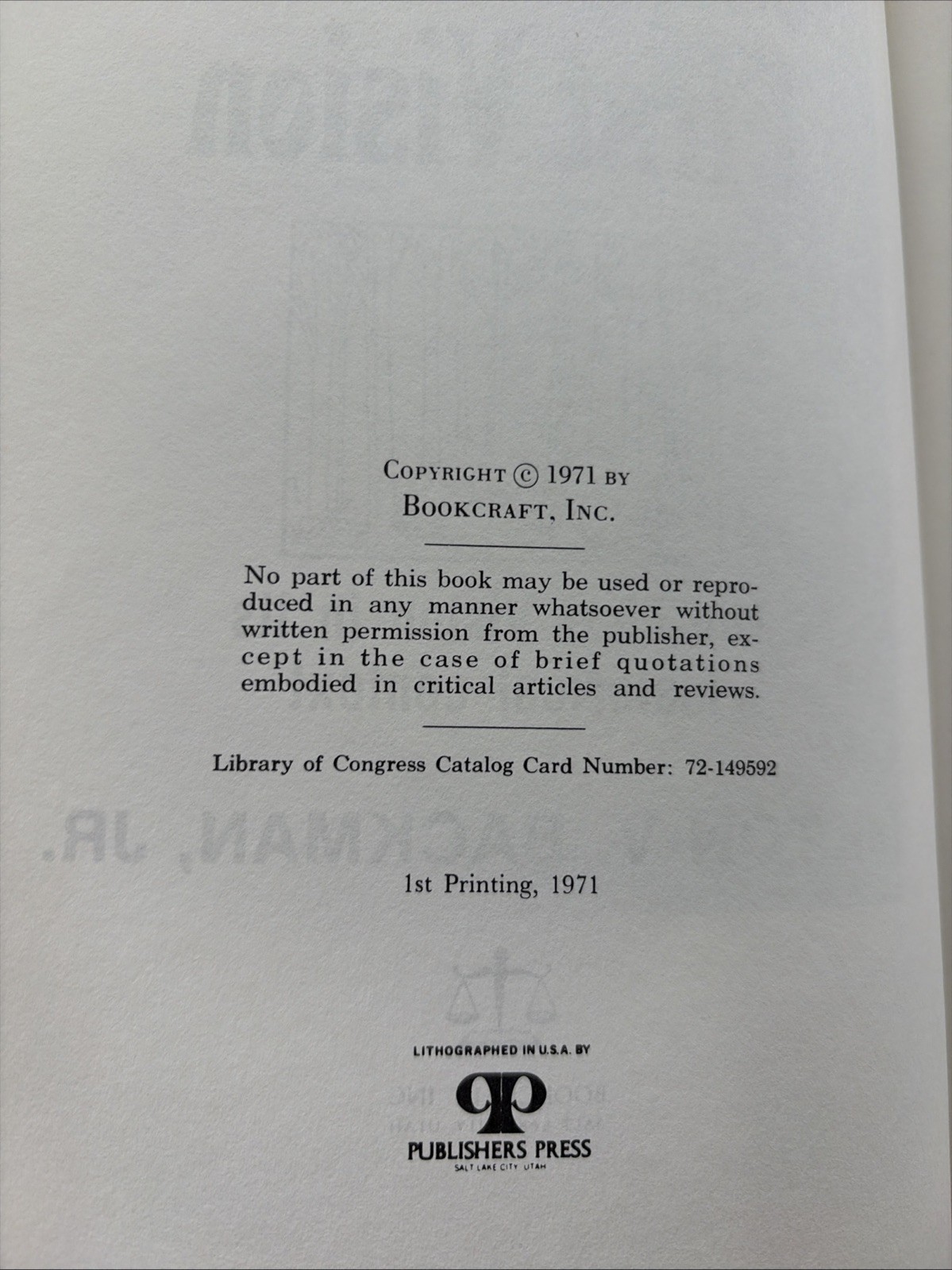 SIGNED! Joseph Smiths First Vision Historical Context 1st Ed HCDJ Backman LDS