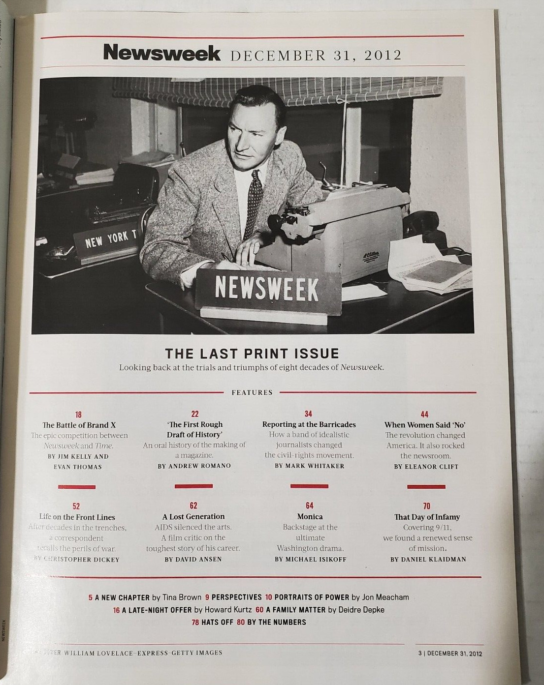 NEWSWEEK Magazine December 31, 2012 ~ Last Print Issue