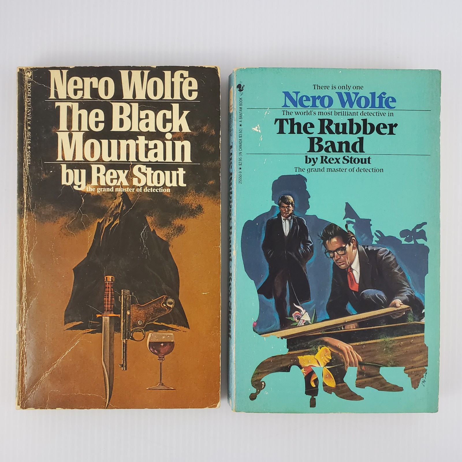 The Black Mountain & The Rubber Band by Rex Stout Lot of 2 Nero Wolfe Bantam PB
