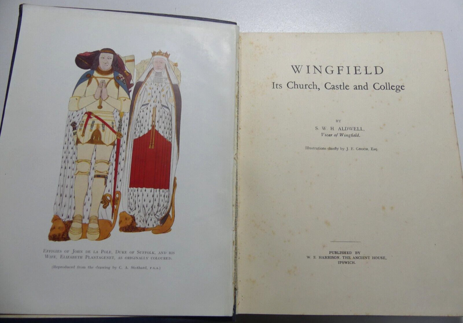 Wingfield : Its Church, Castle & College 1925 S.W.Aldwell (Suffolk) Illustrated