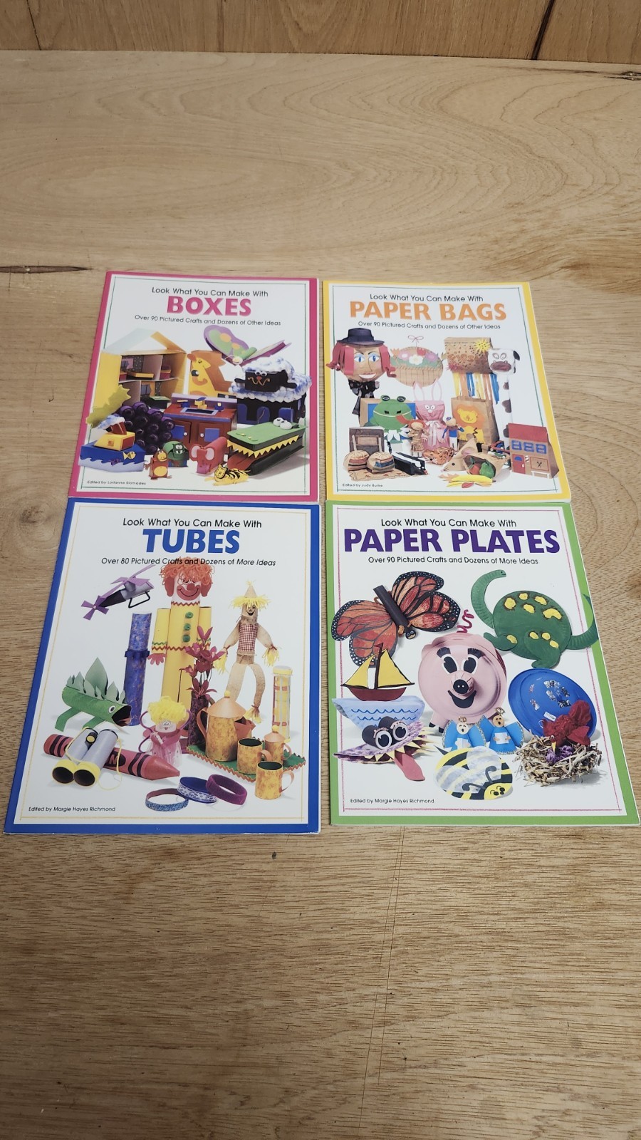 4 Craft Books mixed Lot What You Can Make Tubes Boxes Paper Plates Bags Boyds PB
