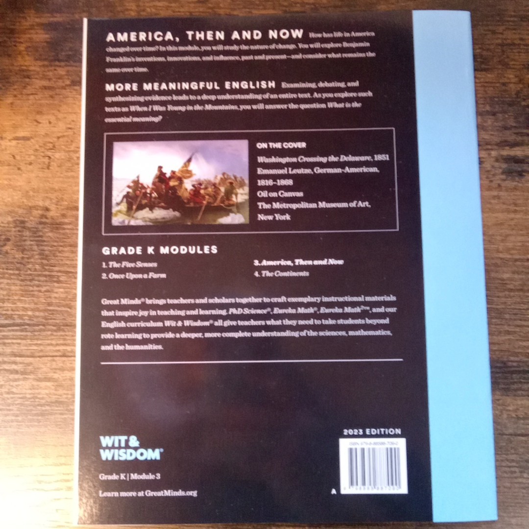 Great Minds Module 3 Grade K America, Then And Now Wit & Wisdom Student Edition