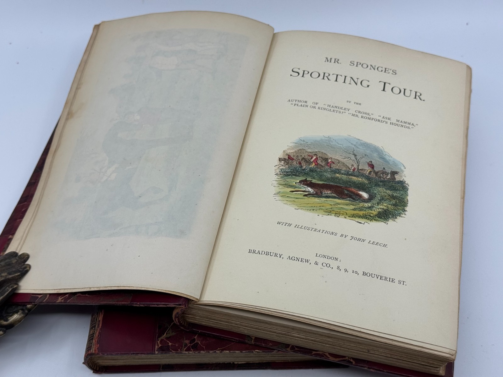 Surtees 5 Vol Set w/ Hand-Colored Plates Bradbury Agnew Leech Illustrations