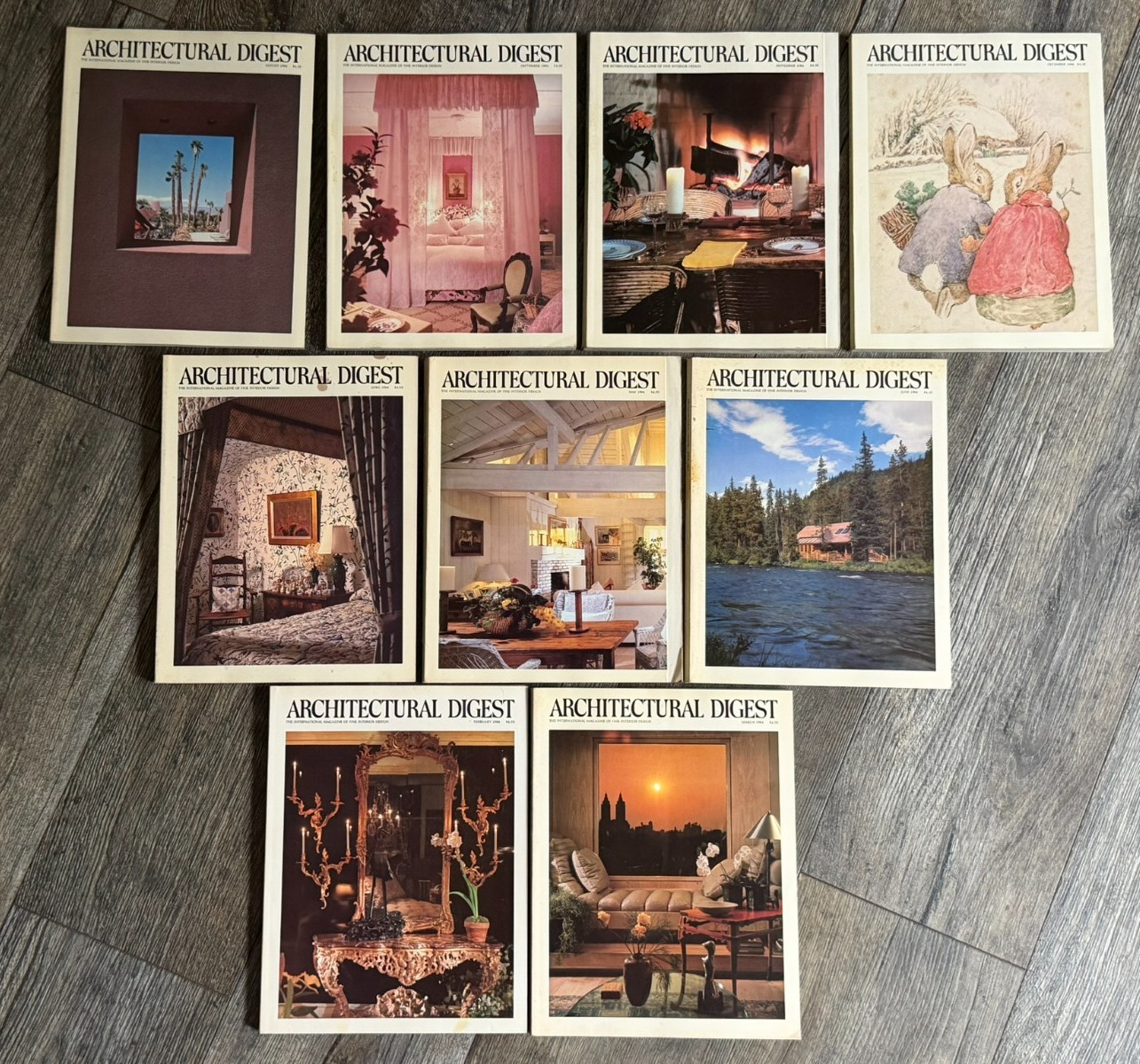 ARCHITECTURAL DIGEST Magazine 1984 9pc Lot Fine Interior Design Home Decorating