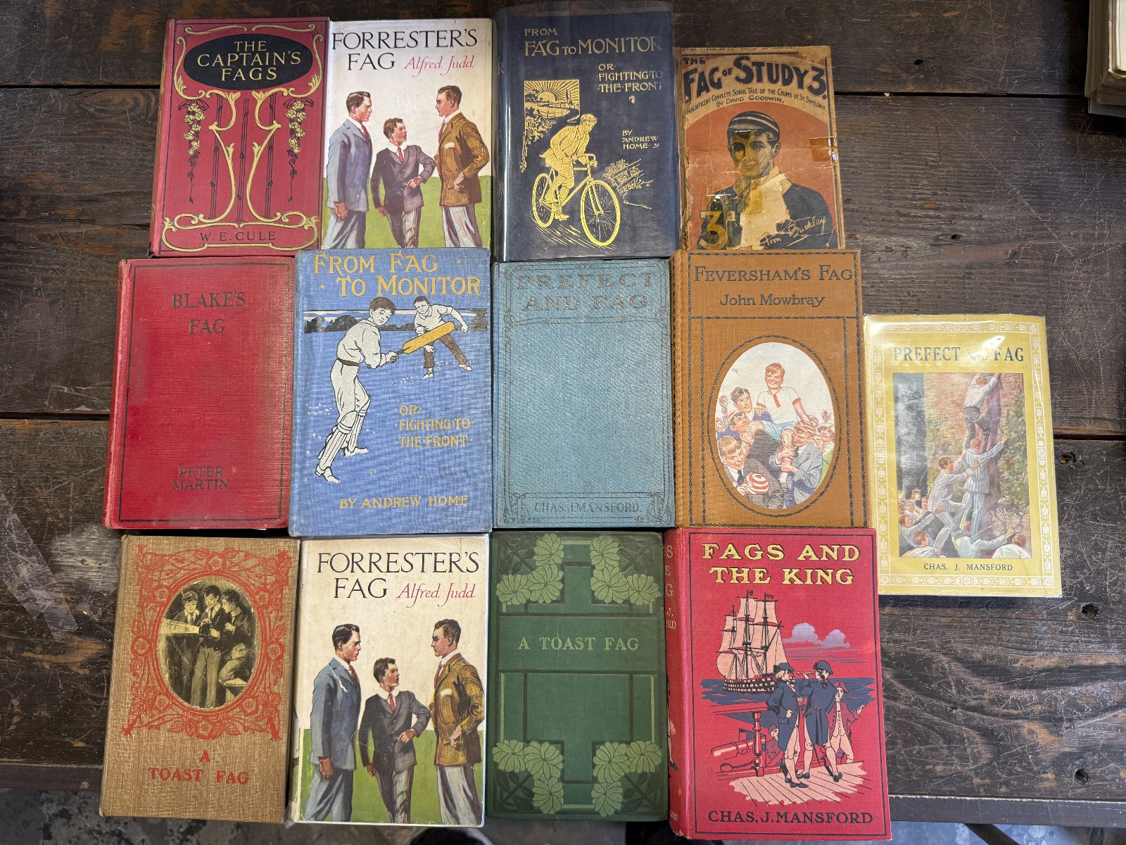 MASSIVE LOT OF FAGS BOOKS Antique Junior Fiction Great Britain Boys School Life