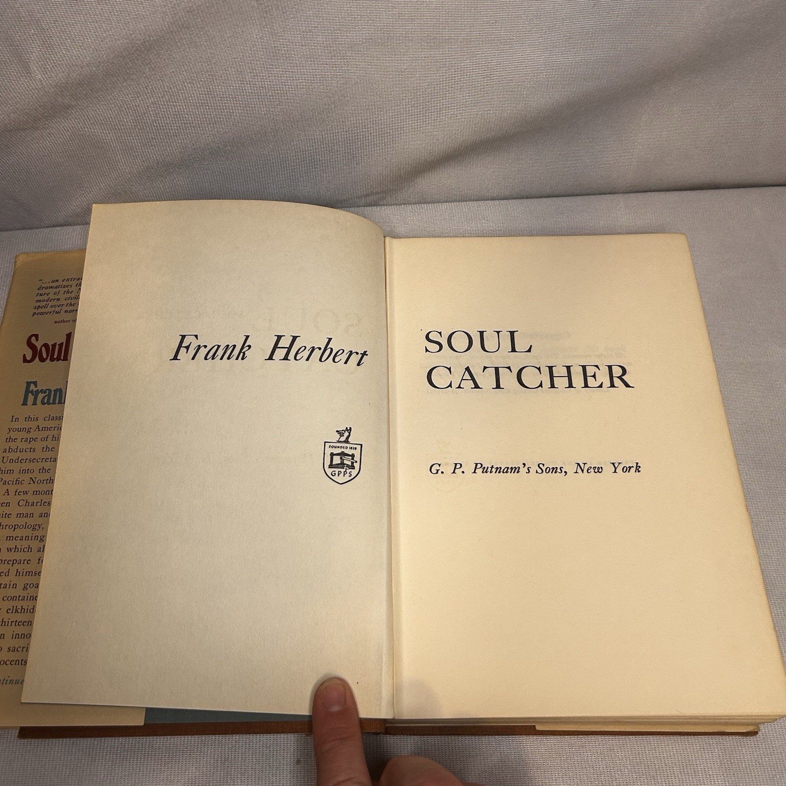 SOUL CATCHER Frank Herbert 1972 1st Ed HC/DJ G P Putnam’s Sons VNTG Sci-fi Read