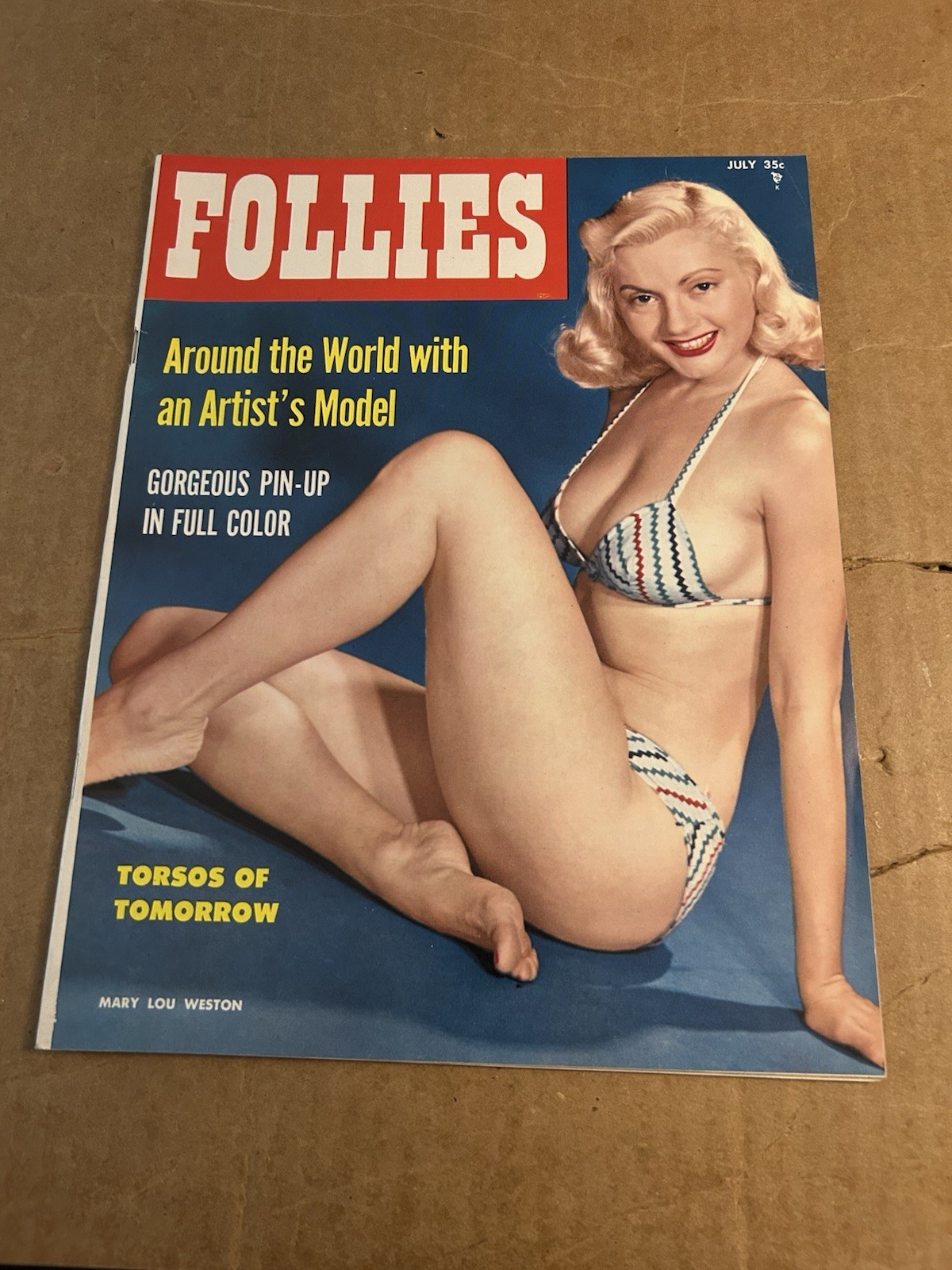 Follies Magazine July 1957 Bettie Page, Virginia Bell, Tempest Storm Add NOS ?