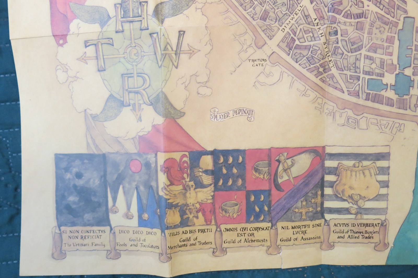 Streets of Ankh-Morpork Mapp by Stephen Briggs & Terry Pratchett 1994 Discworld