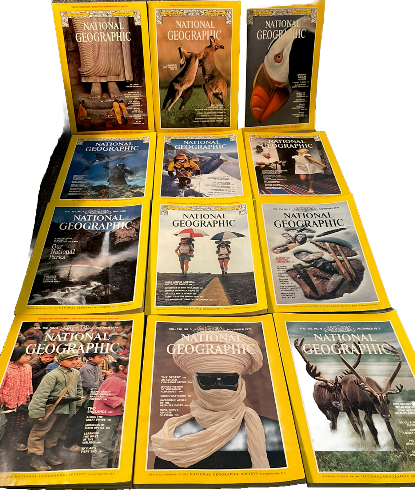 Vintage 1979 National Geographic Magazine FULL YEAR with Maps Nat Geo