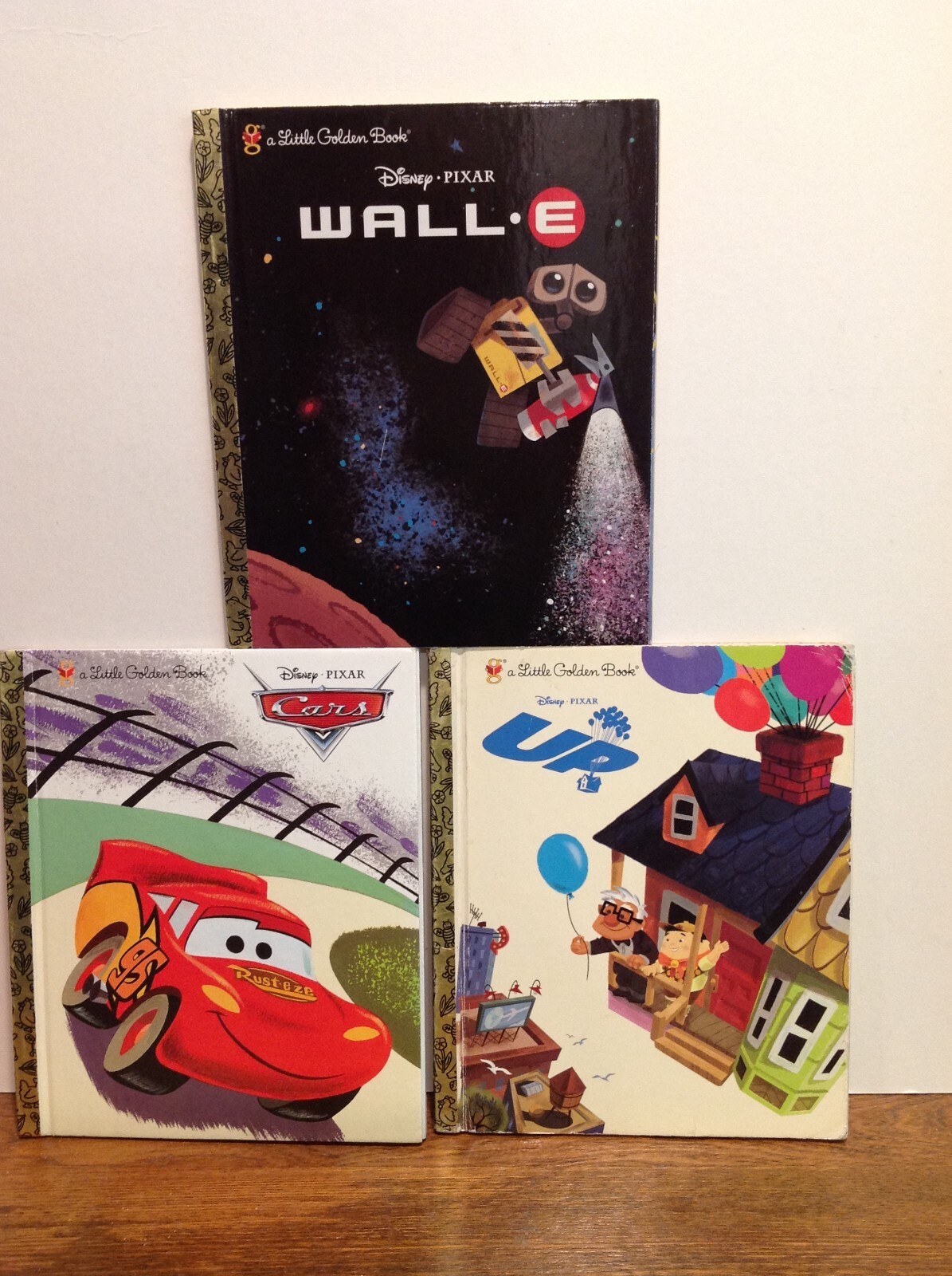 3 Little Golden Books Disney Pixar ~ Cars, UP, WALL-E
