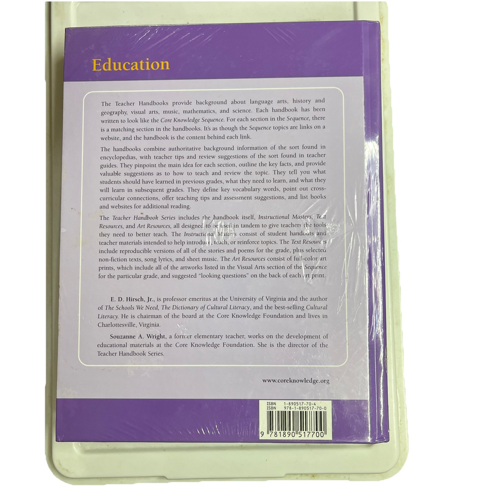 CORE KNOWLEDGE TEACHER HANDBOOK, GRADE 1 By E. D. Hirsch & Souzanne A. Wright