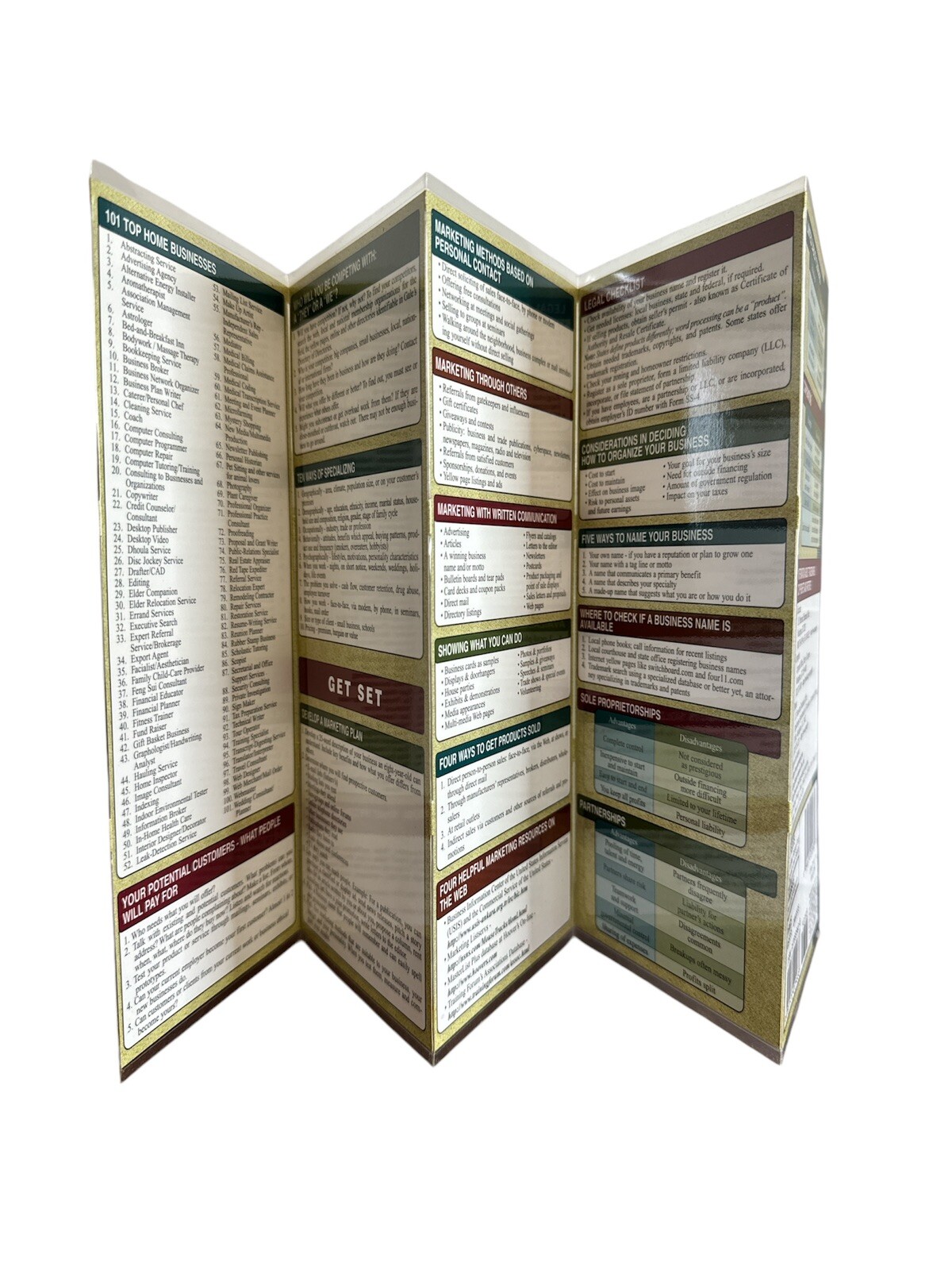 Home Based Business Laminated Foldout Quick Study 8 1/2 X 3 1/2 In
