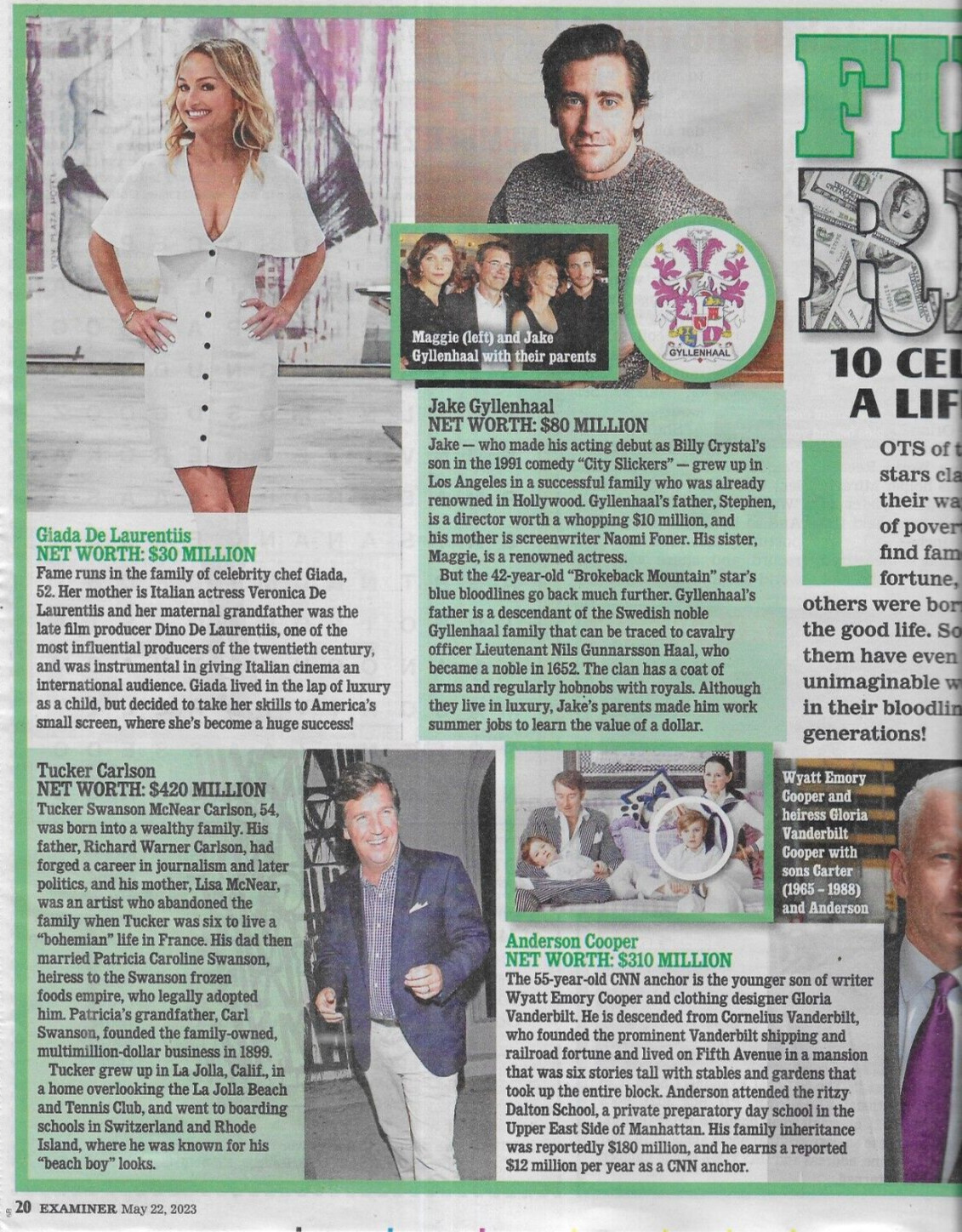 National Examiner Born Rich Stars Jerry Springer Joe Biden Montgomery Clift 2023