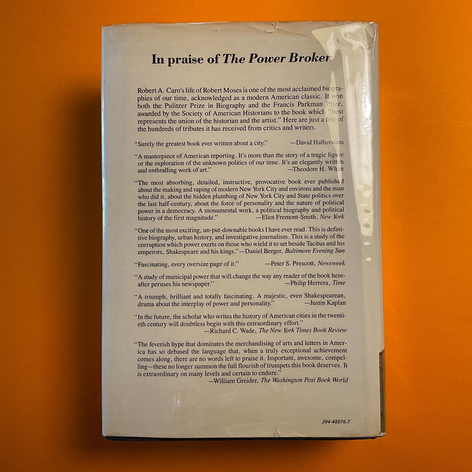Robert A. Caro The Power Broker Hardcover HC DJ 3rd Printing 1989