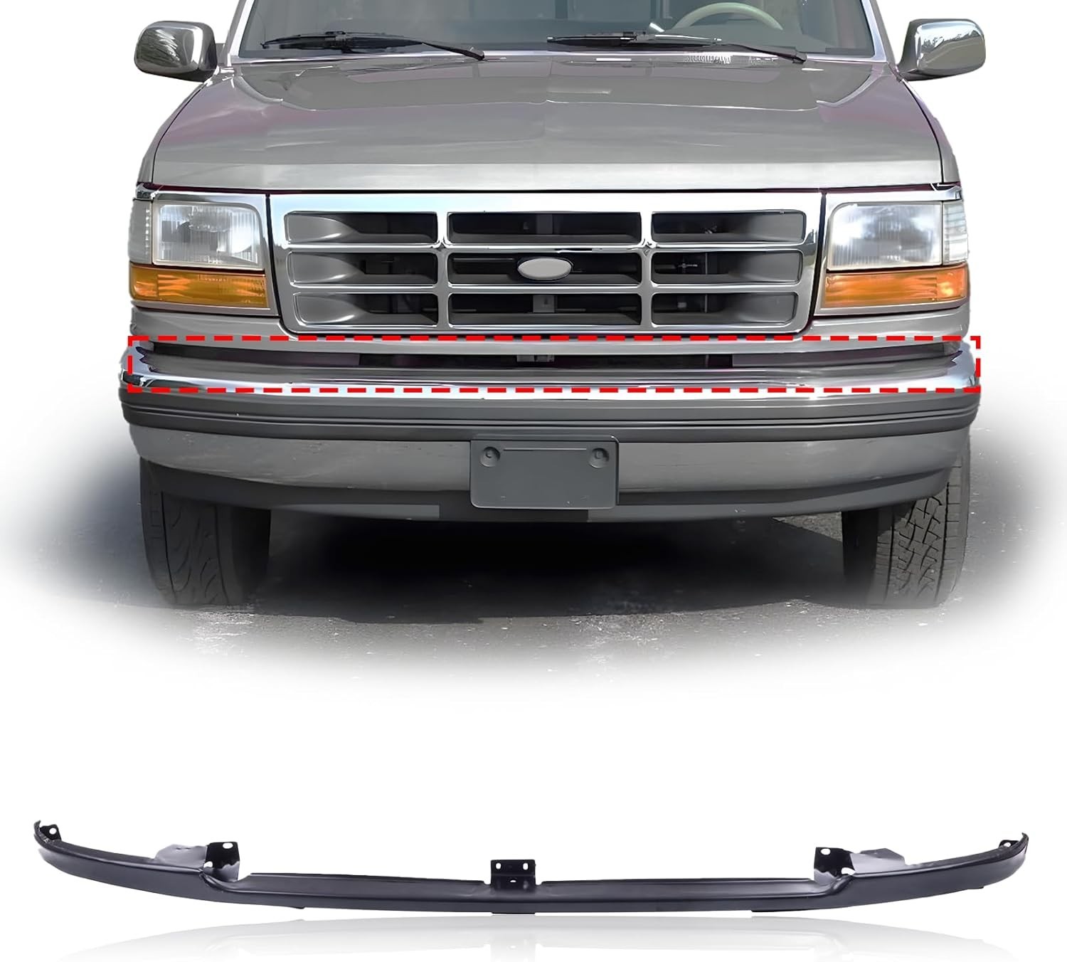 Front Bumper Filler for Ford 1992 F53 F59 1992-1996 Bronco 1992-1997 F-150 F-250
