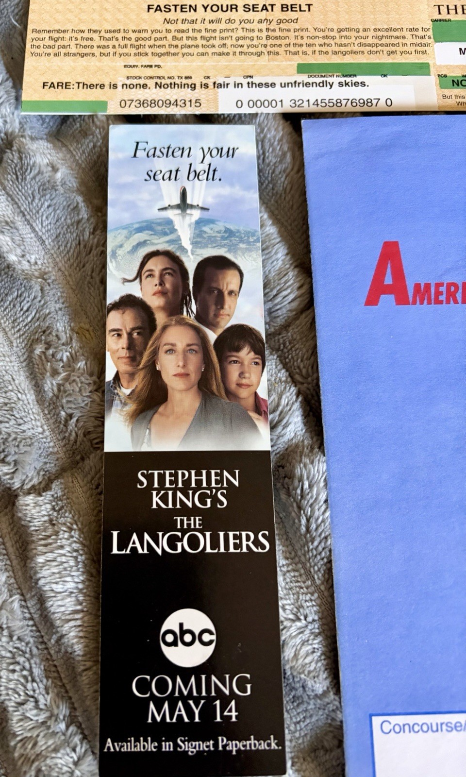 Rare Promo Boarding Pass Flight 29 American Pride Langoliers Stephen King ABC