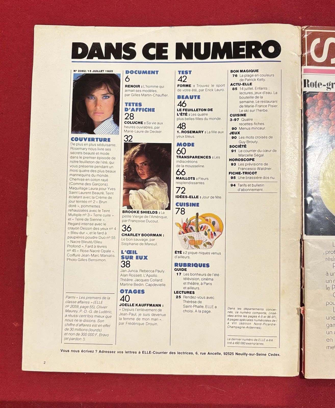ELLE French Ed. Magazine: Rosemary Macgrotha, Brooke Shields July 15,1985 #2062