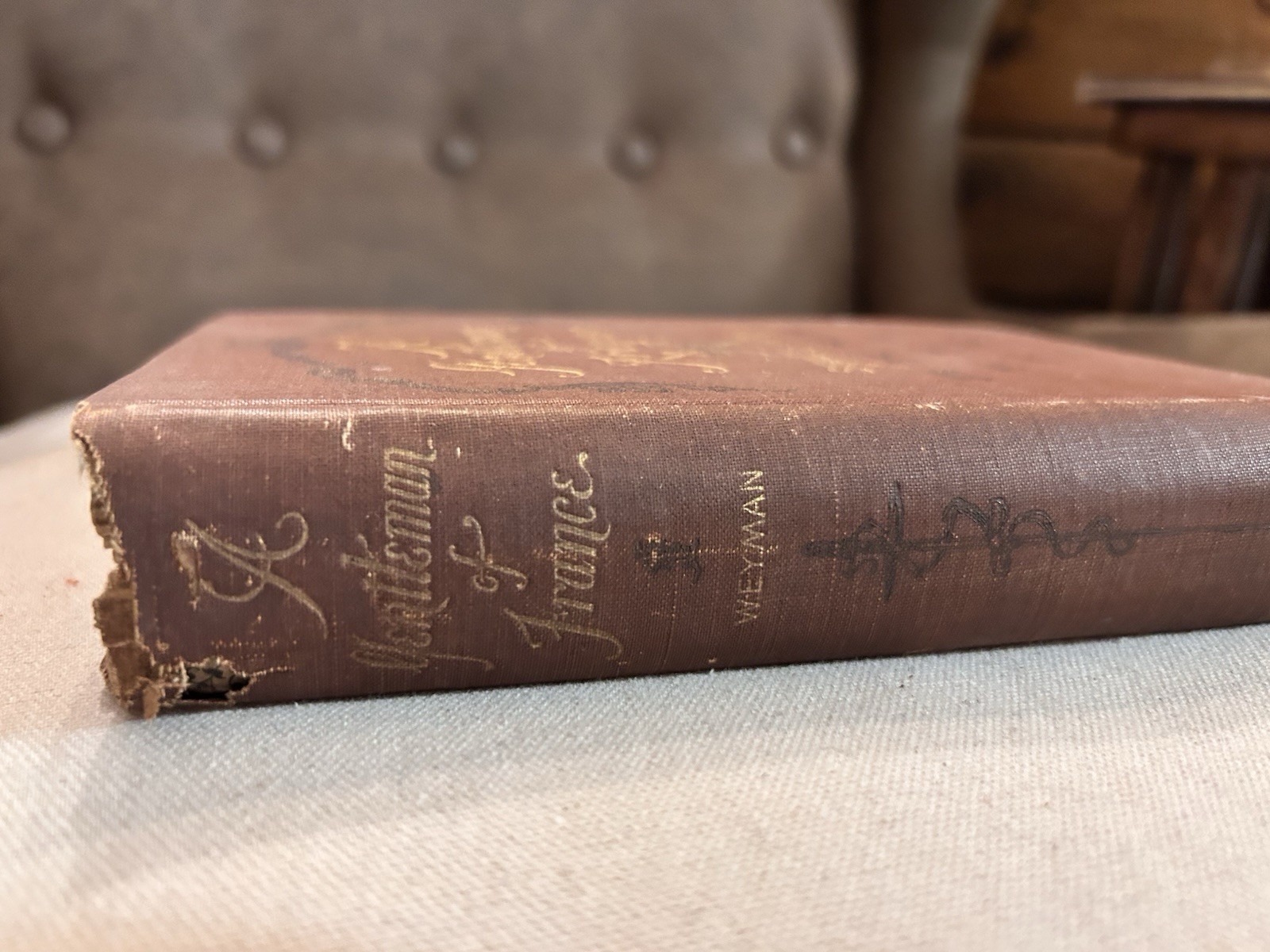 A Gentleman of France Weyman 1895 Kyrle Bellew Playbill Inscription Antique