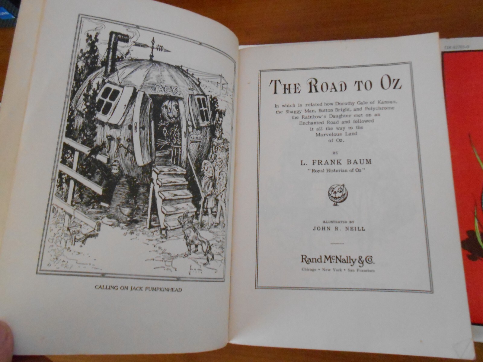 3 L. Frank Baum Oz (Road to~Patchwork Girl~Scarecrow) Rand McNally – TPB GC