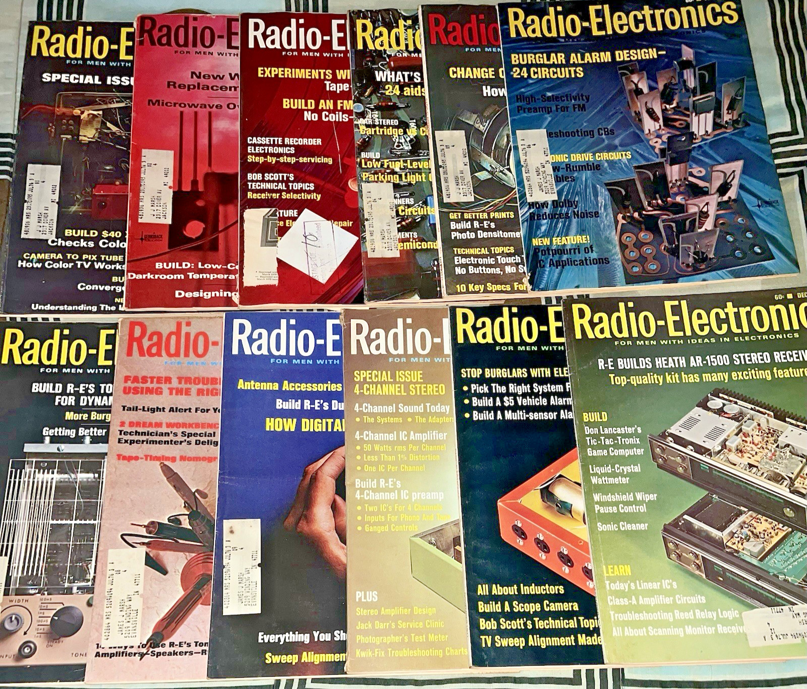 Vintage Radio-Electronics 1971 FULL YEAR – Color TV, electronics, tech RARE