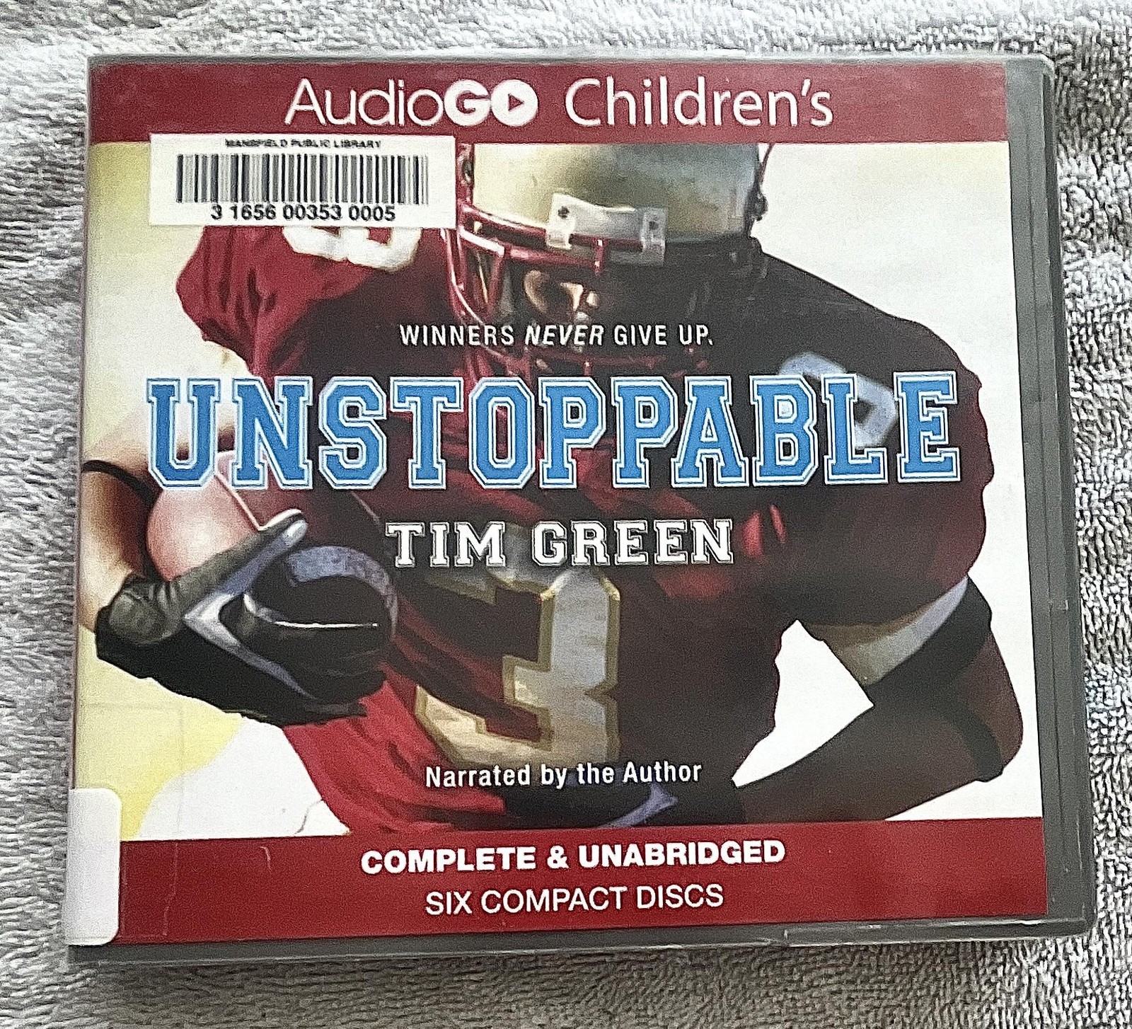 Unstoppable?Tim Green?Audiobook AudioGO Audio 6 CD EXLIB Black Case Children’s