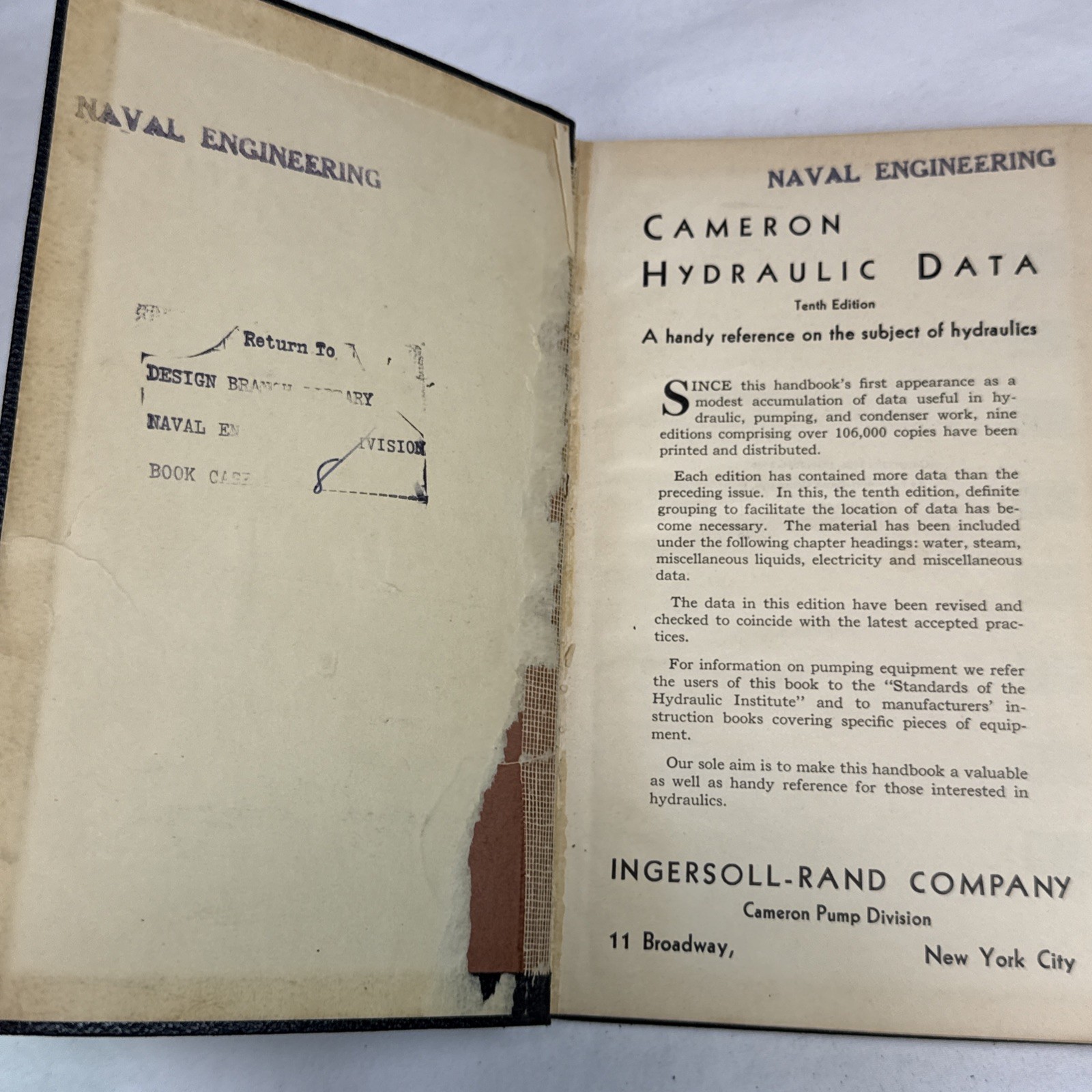 Cameron Hydraulic Data: A Handy Reference On The Subjects Of Hydraulics, Steam