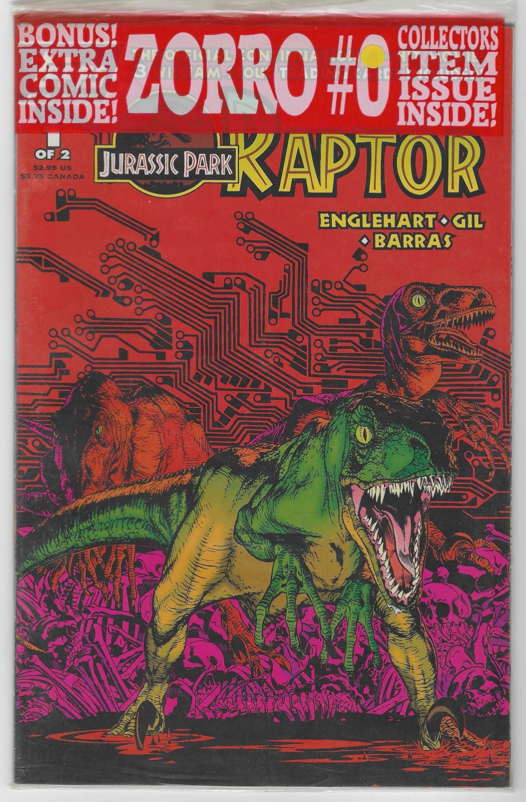 Jurassic Park: Raptor #1-2 + Zorro #0 Complete Set Topps Comics (1993) NM