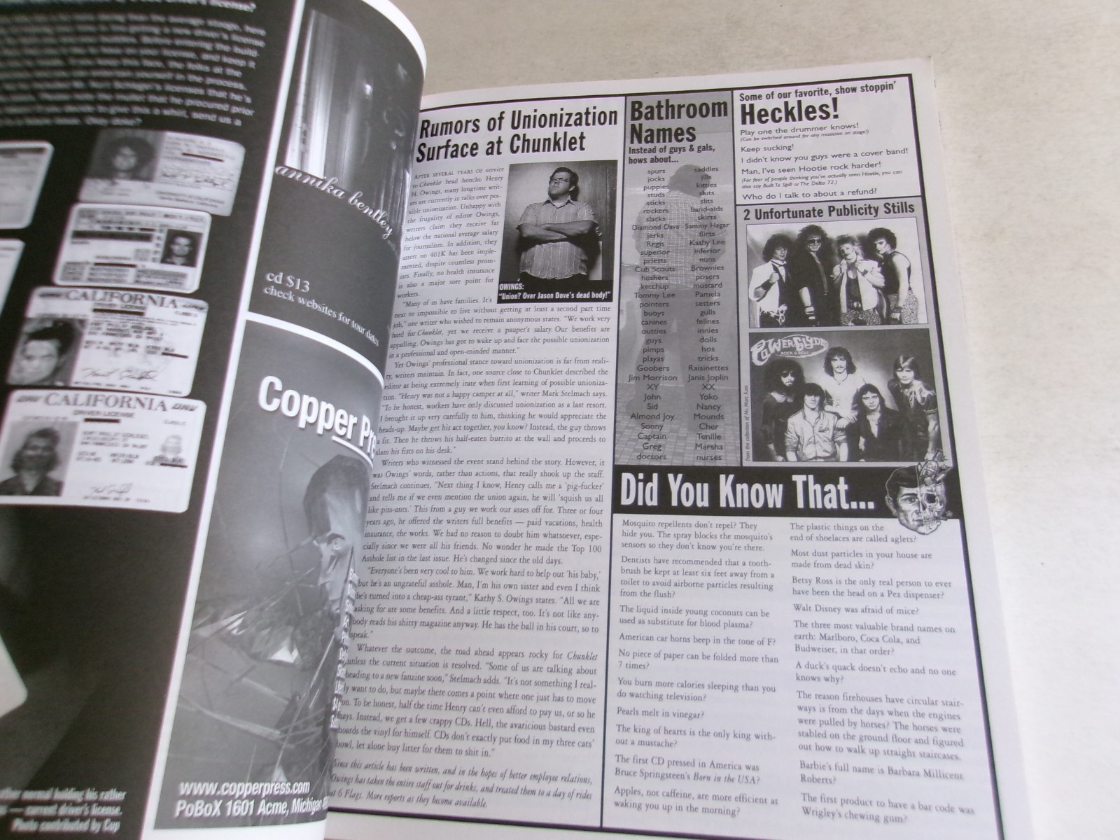 CHUNKLET Magazine #16 Alt Rock Punk Pop Culture Fanzine 2001 180 Pages VF 8.0