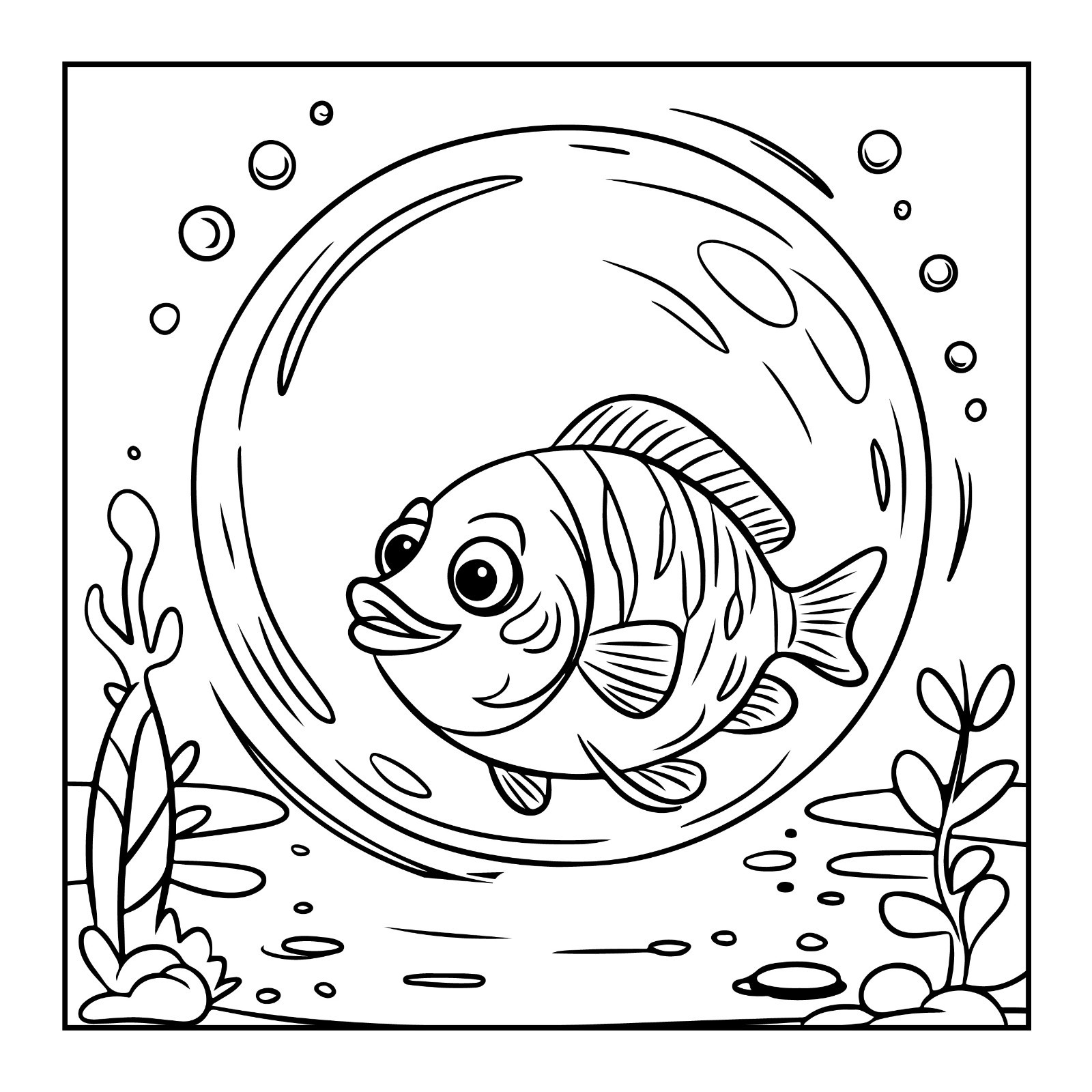 Bold fish Coloring Bookfor Kids & Adults | Cute Designs