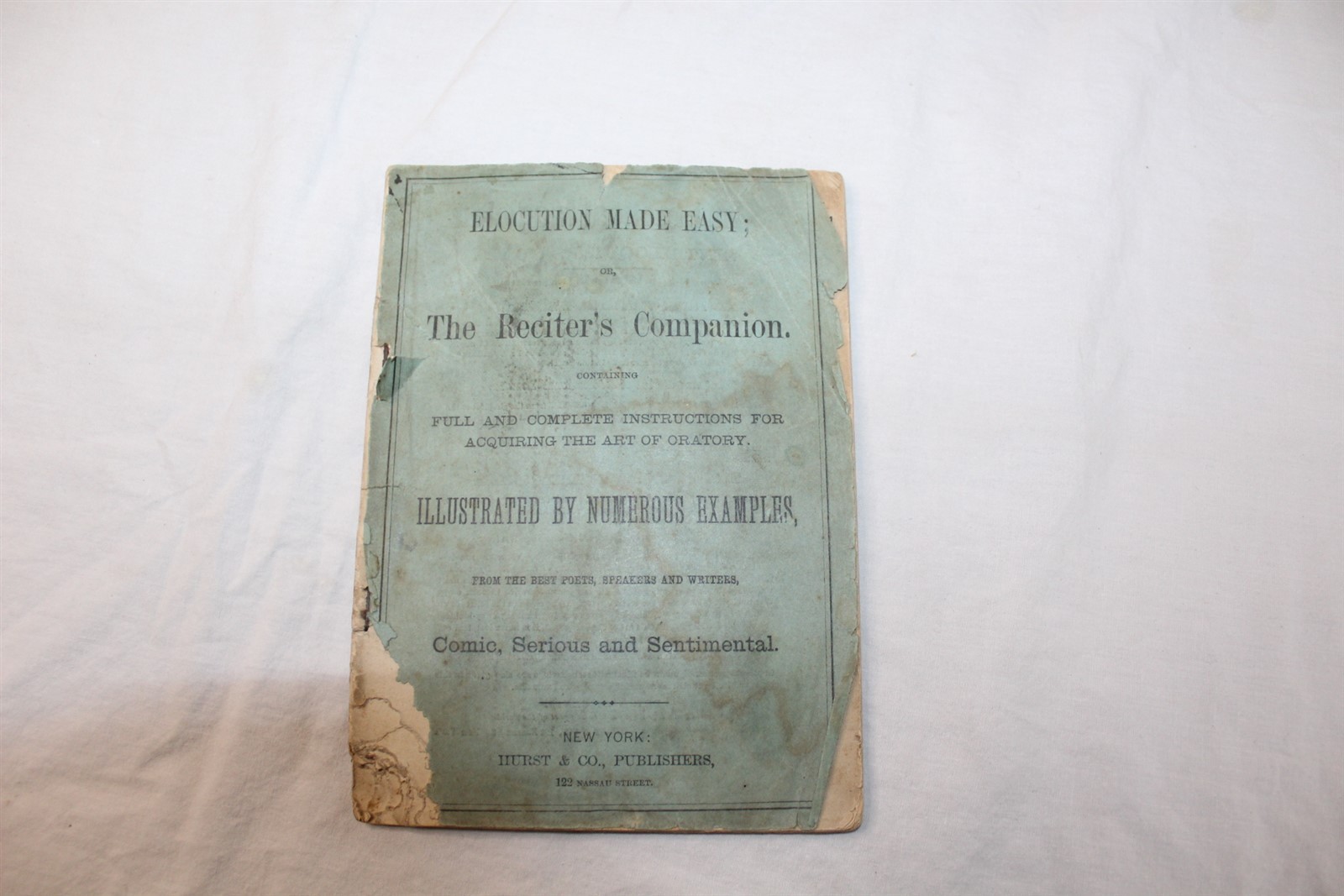 Antique 1900s The Reciter’s Companion 64 Pages Hurst & Co. Publishing New York