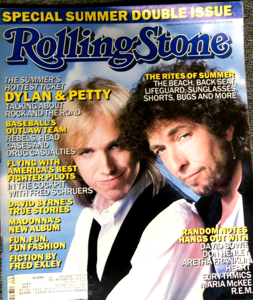 Rolling Stone, Magazine #478/479, July 1986 Tom Petty, Bob Dylan, David Byrne’s