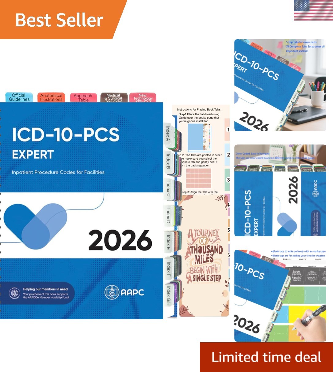 Efficiently Organize ICD-10-PCS 2026 with 79 Tabs, Markers & Alignment Guide