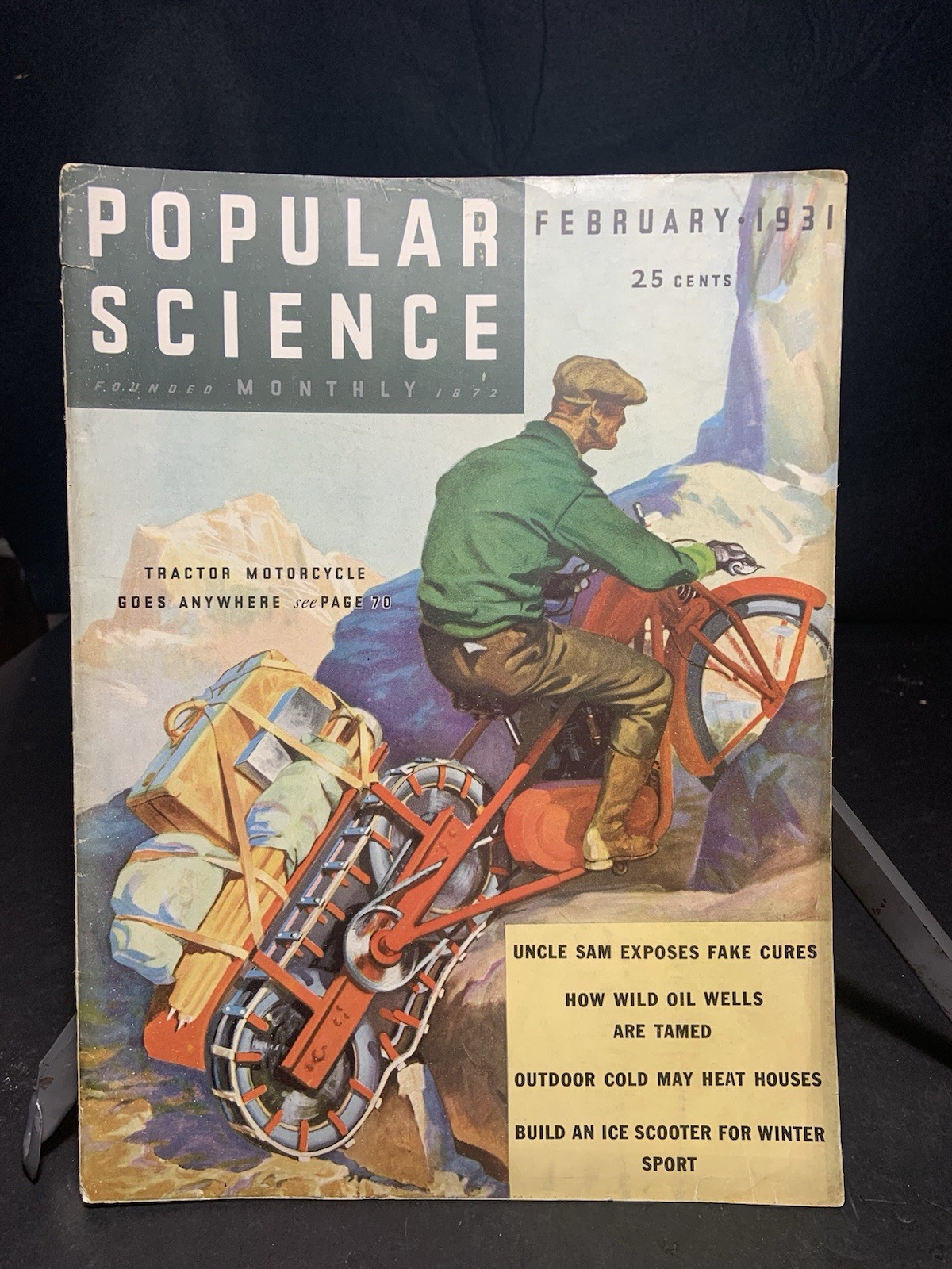 Popular Science February 1931 Edgar F Wittmack Tractor Motorcycle Cover Zeppelin
