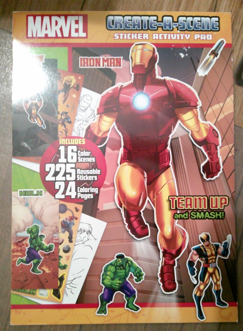 NEW JUMBO MARVEL Create a scene sticker activity pad 225 reusable stickers 10×14