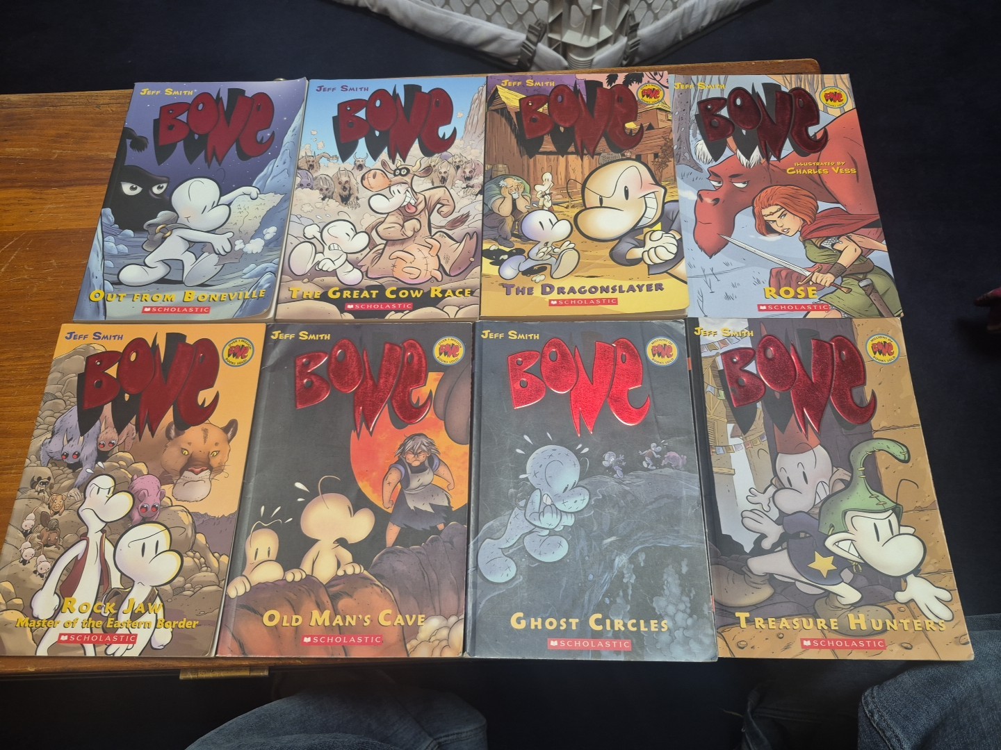 Lot Of 8 BONE Series Graphic Novel Books Jeff Smith Read Description.