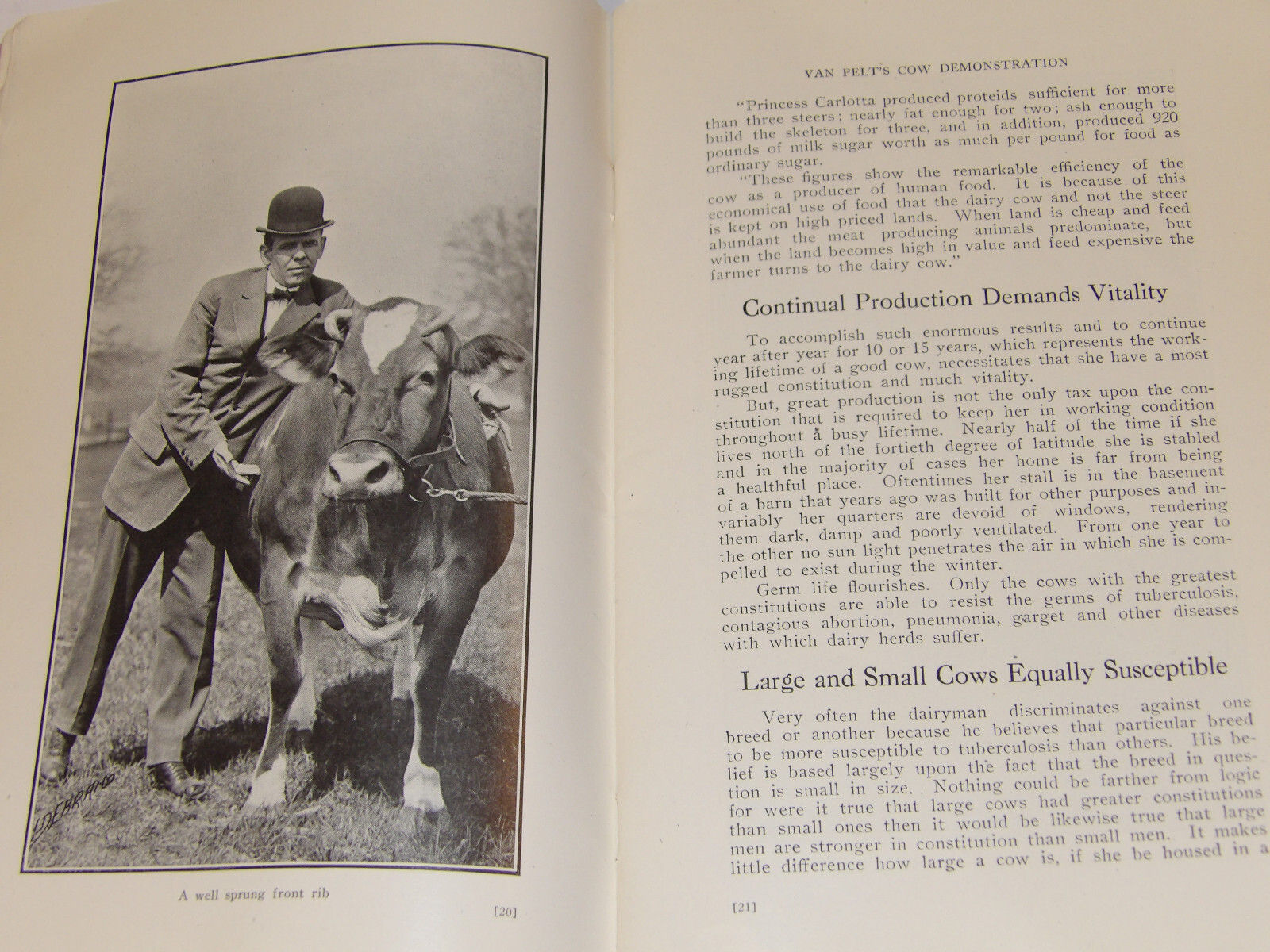 1911 VAN PELT’S COW DEMONSTRATION BOOK! 1st EDITION! ILLUSTRATED! 5 ESSENTIALS!