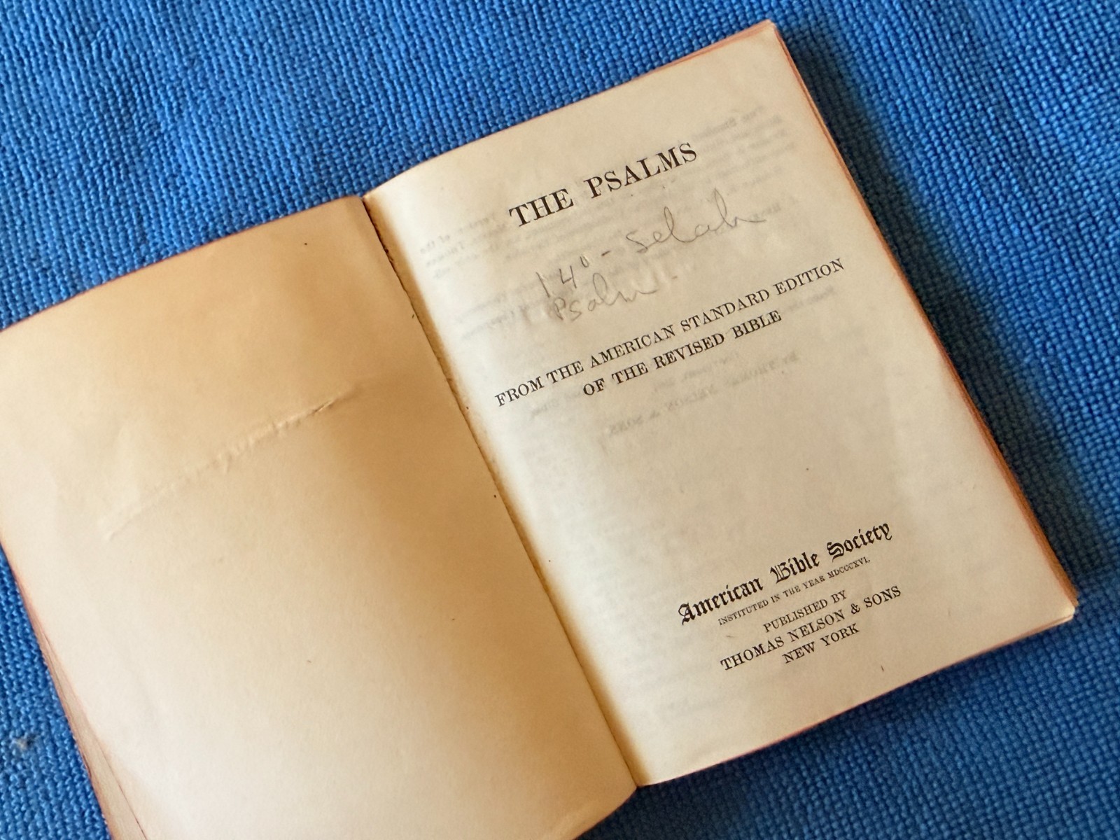 1901 Antique 4″ Book of Psalms revised ASV American Bible Society debossed cover
