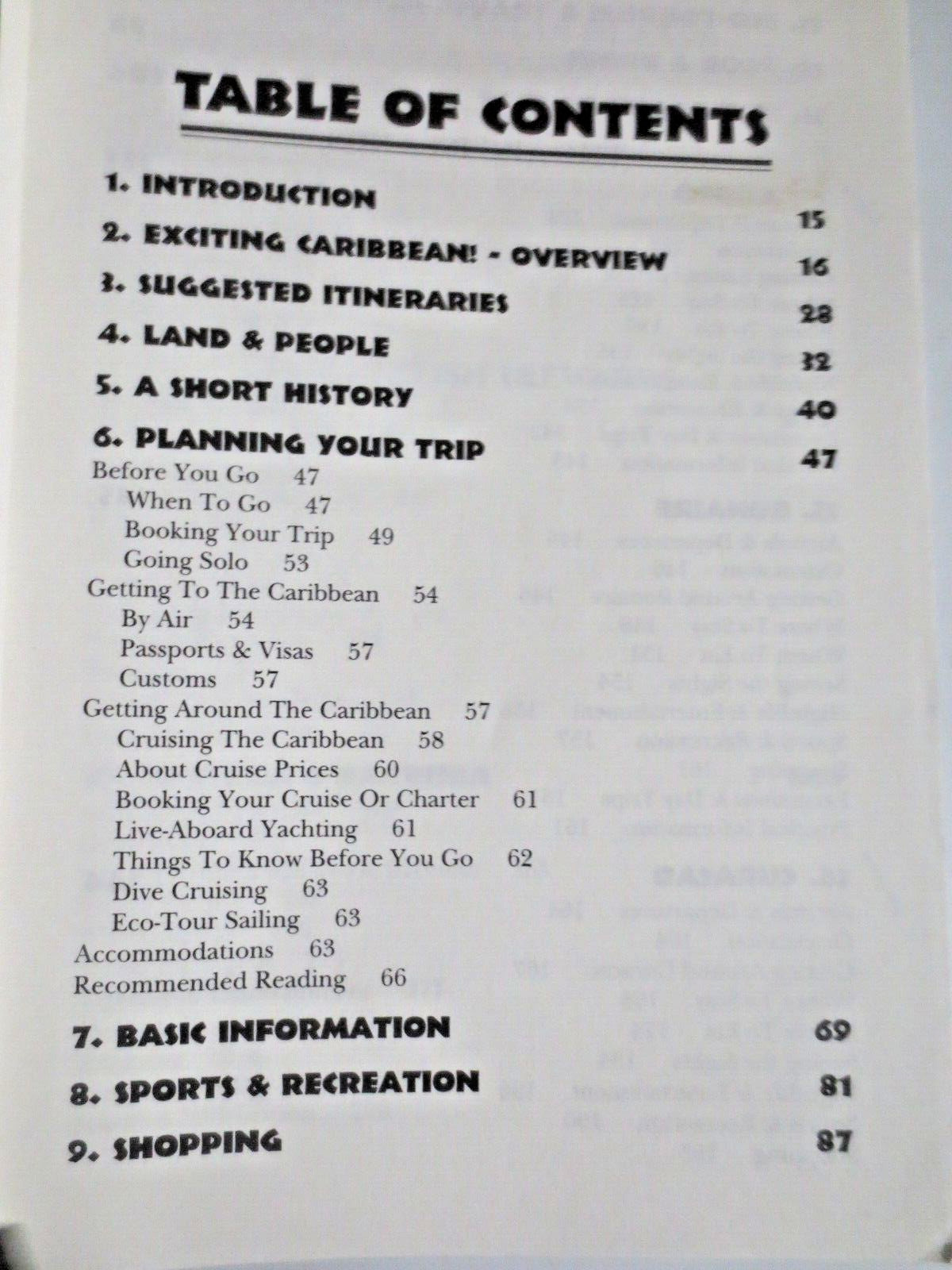 OPEN ROAD CARIBBEAN GUIDE PAPERBACK 864 PGS 5.5X 8.5 INCHES 1998