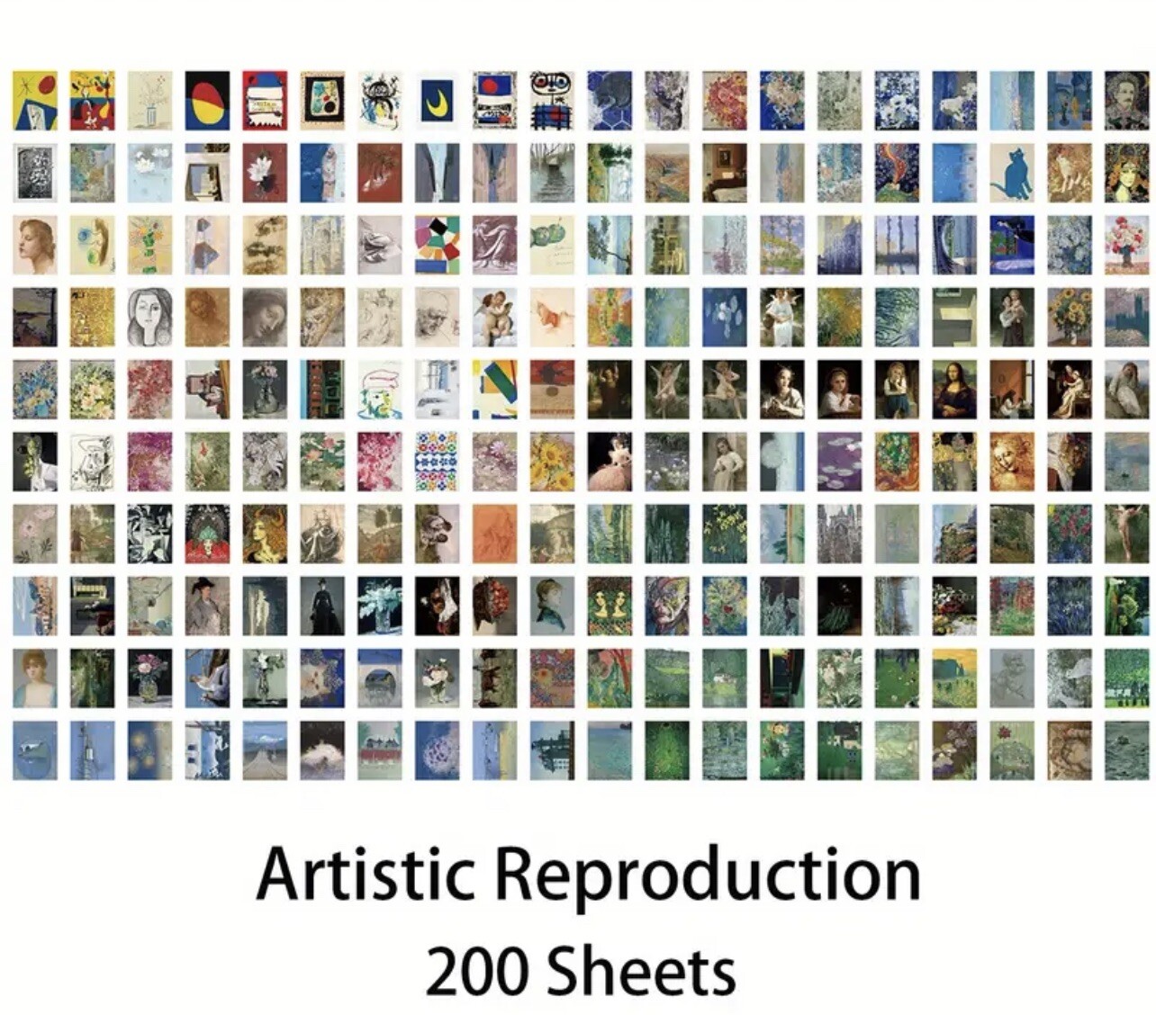 NEW Tiny Book Filled W/ PullOut Pictures Famous Art 200Pages Note Paper Painting