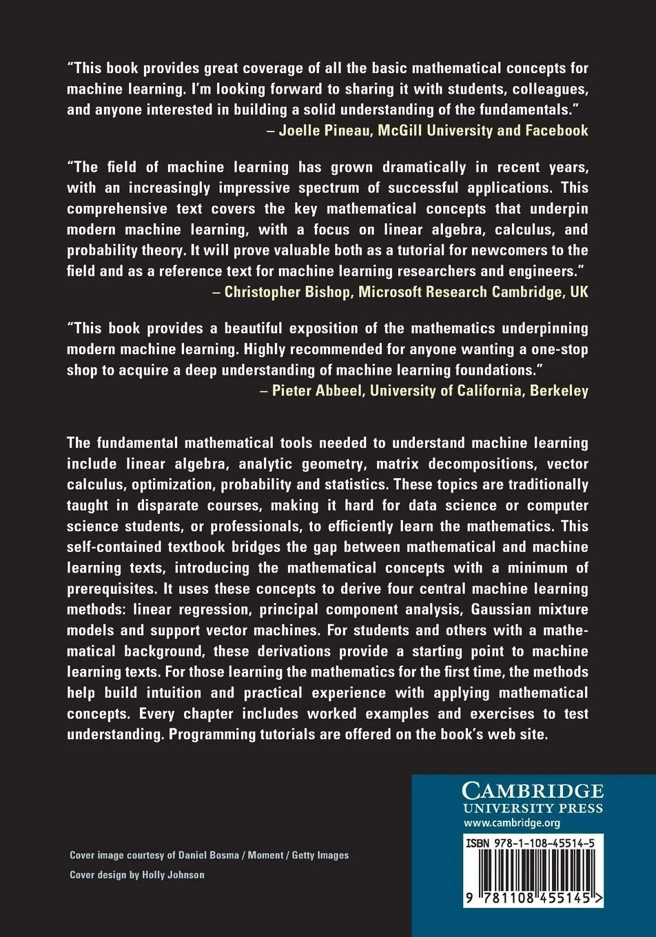 Mathematics for Machine Learning by Marc Peter Deisenroth 9781108455145