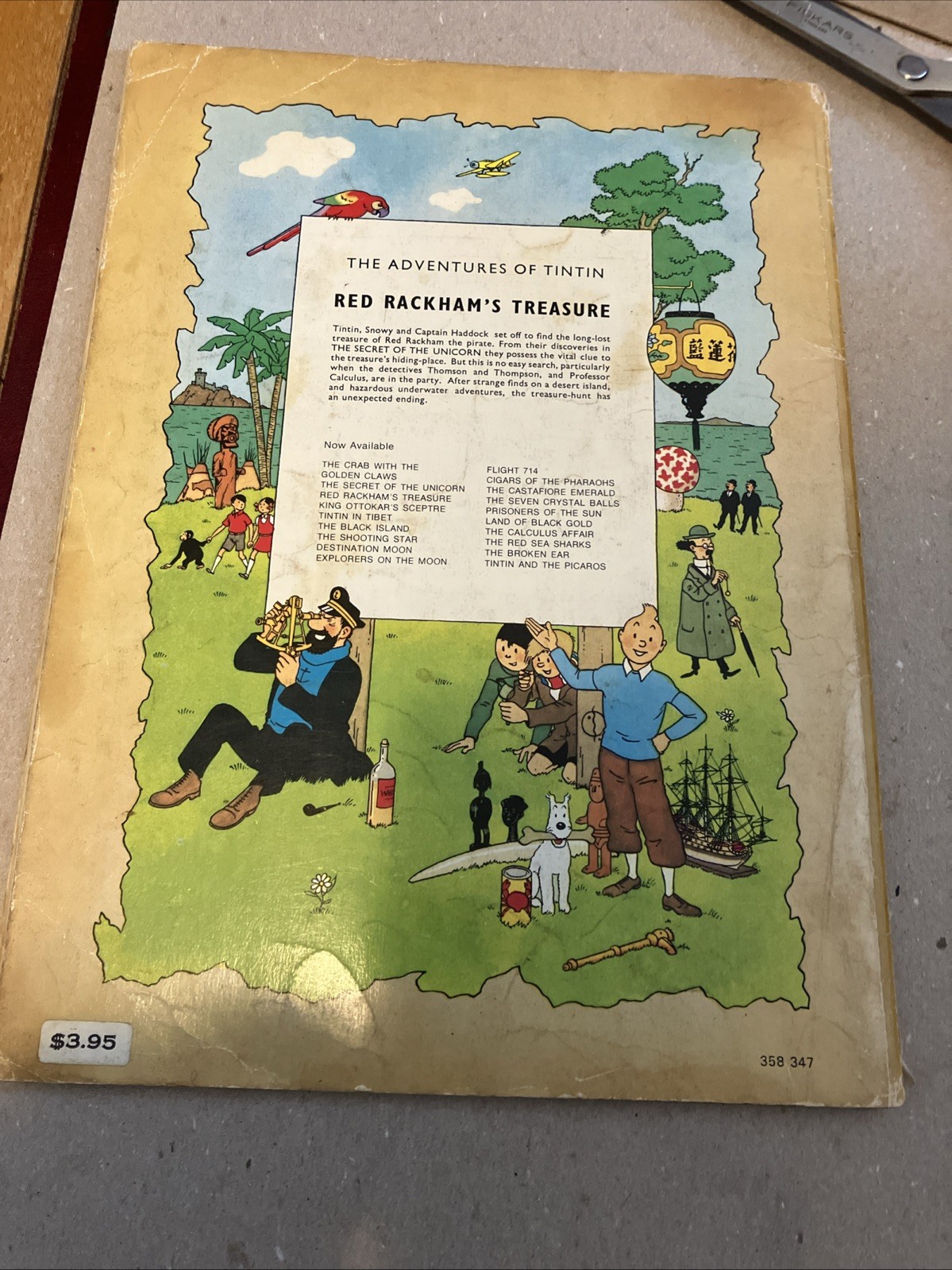 Vintage Herge Adventures of Tintin lot of 11 “AS-IS” Worn Used paperback comic