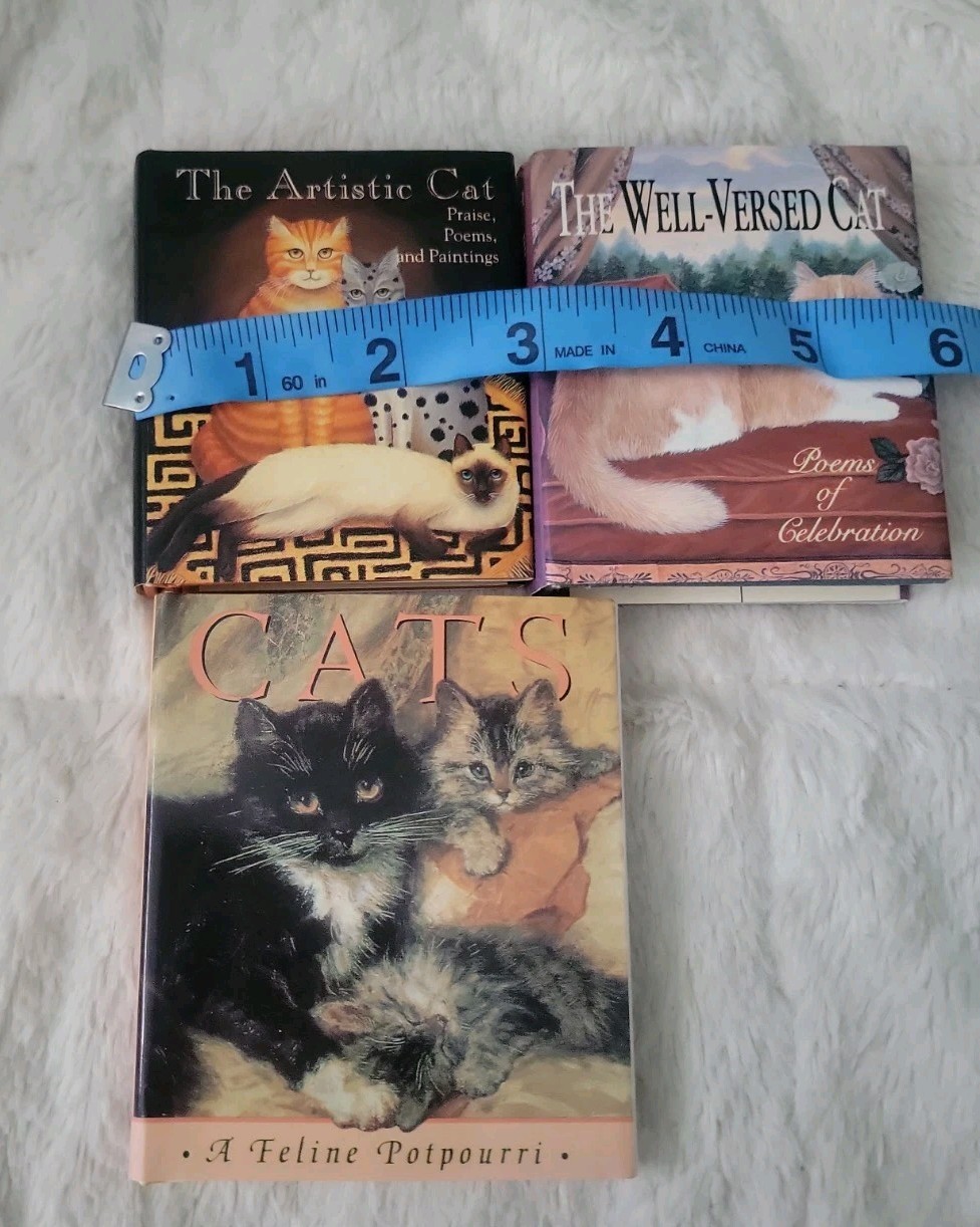 3 Vintage Miniature Books The Artistic Cat – The Well Verse Poems Cat -A Feline