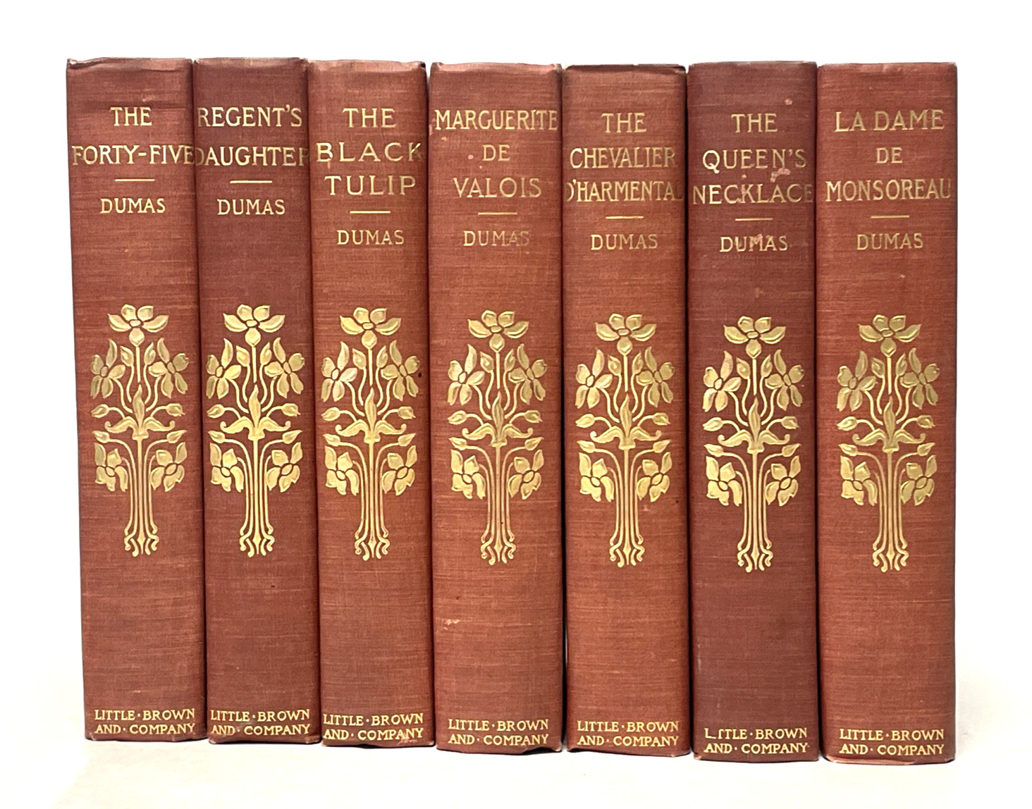 1899 Alexandre Dumas Set of 7 Decorative Gilt Hardcover Books Little Brown
