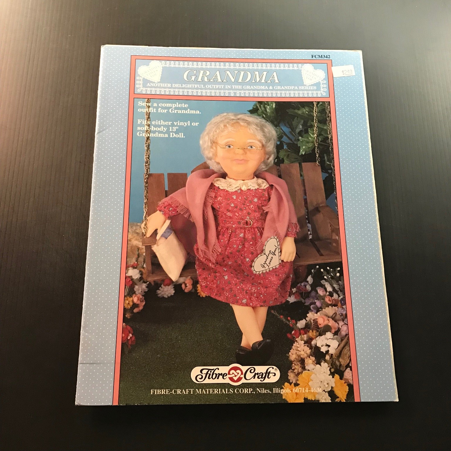 GRANDMA Doll Outfit Pattern FCM342 Susan Lally Price 1993 Fibre-Craft Sewing