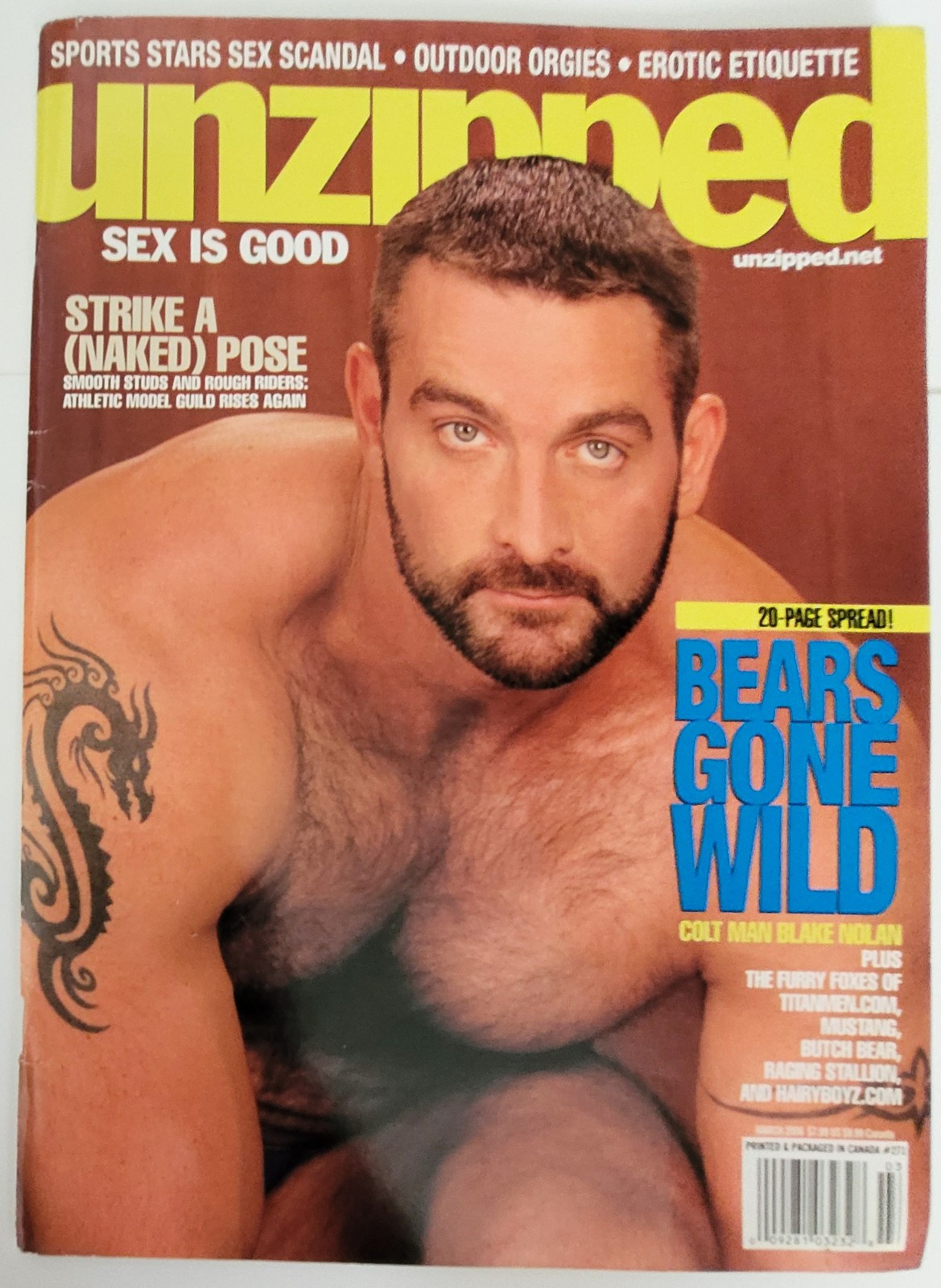 Unzipped Gay Men’s Interest Pictorial Magazine March 2006 Bears Gone Wild
