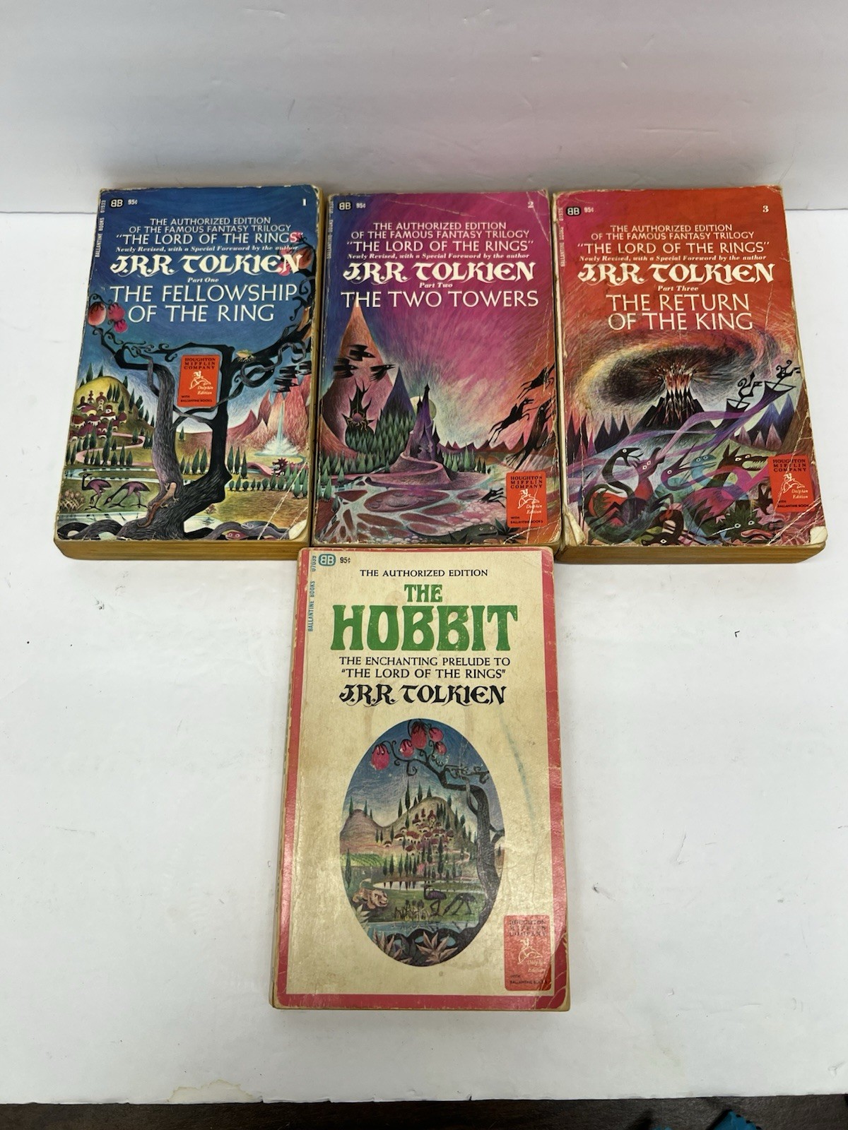 J.R.R. Tolkien’s HOBBIT & LORD OF THE RINGS Trilogy 1965 EARLY PRINT PB Lot LOTR