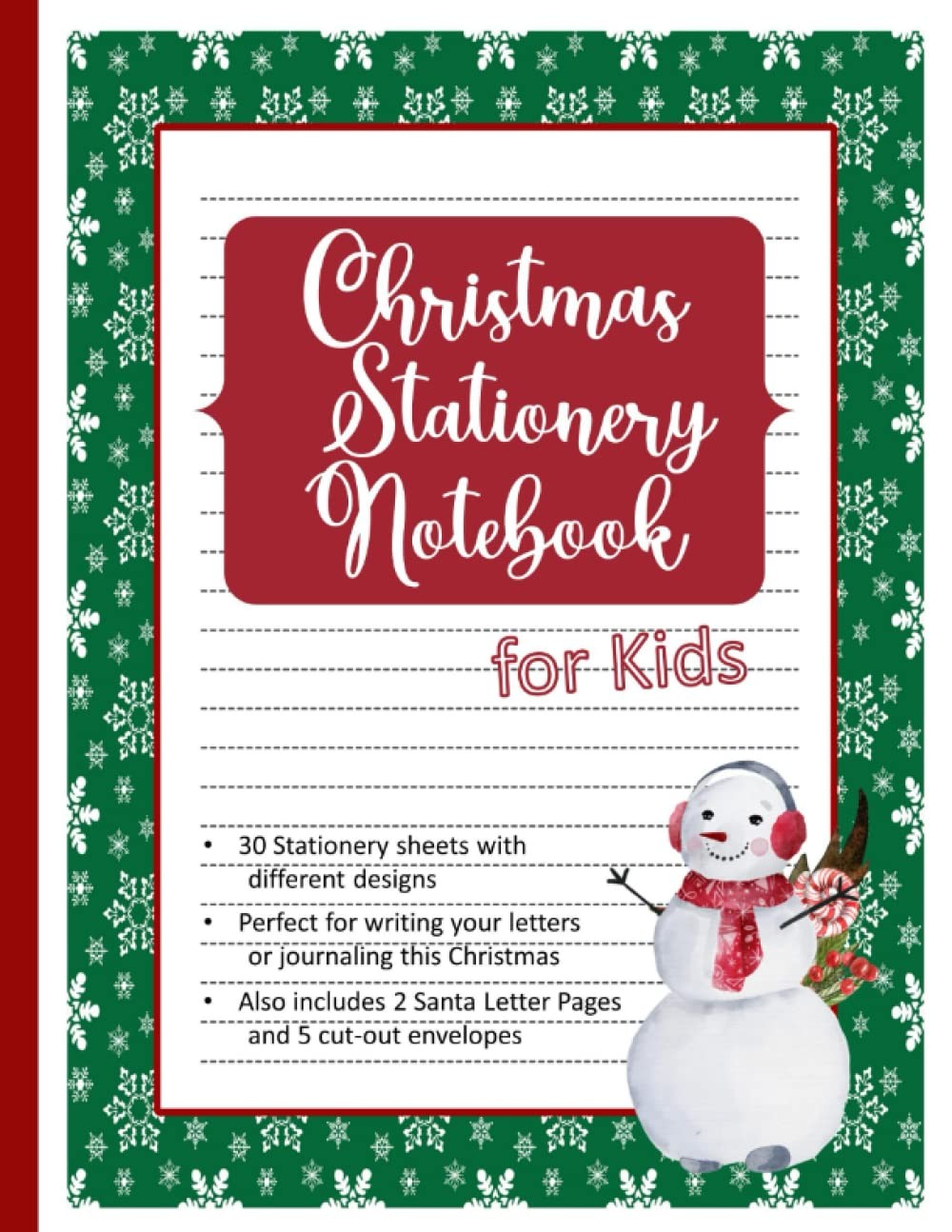 Christmas Stationery Notebook for Kids: 8.5×11 inches, Lined Paper, Colored …